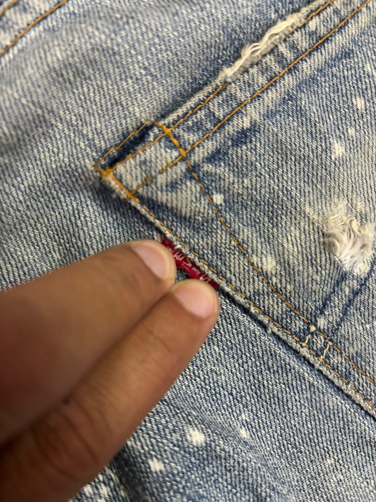 Levi's × Undercover Vtg Levis 501xx Big E Selvedge Splatter Patchwork Boro Jeans Size US 36 / EU 52 - 14 Thumbnail