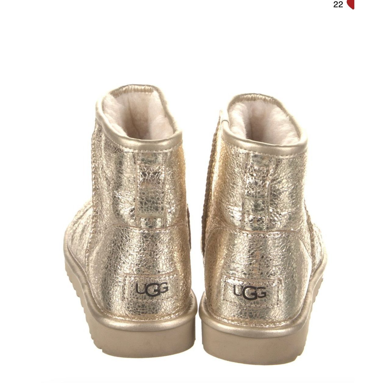 Ugg WOMENS GOLD LEATHER ANKLE BOOT 8 Size US 8 / IT 38 - 4 Thumbnail