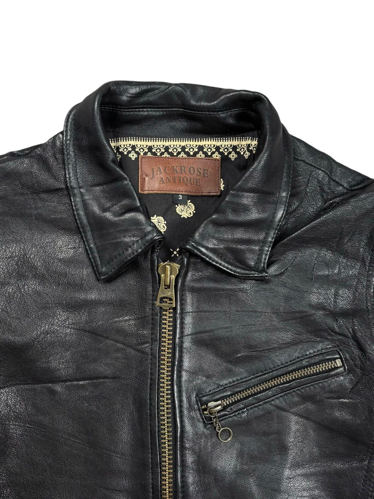 JACKROSE 2000s Jackrose - Paisley Liner Rider Leather Jacket Size US M / EU 48-50 / 2 - 6 Thumbnail