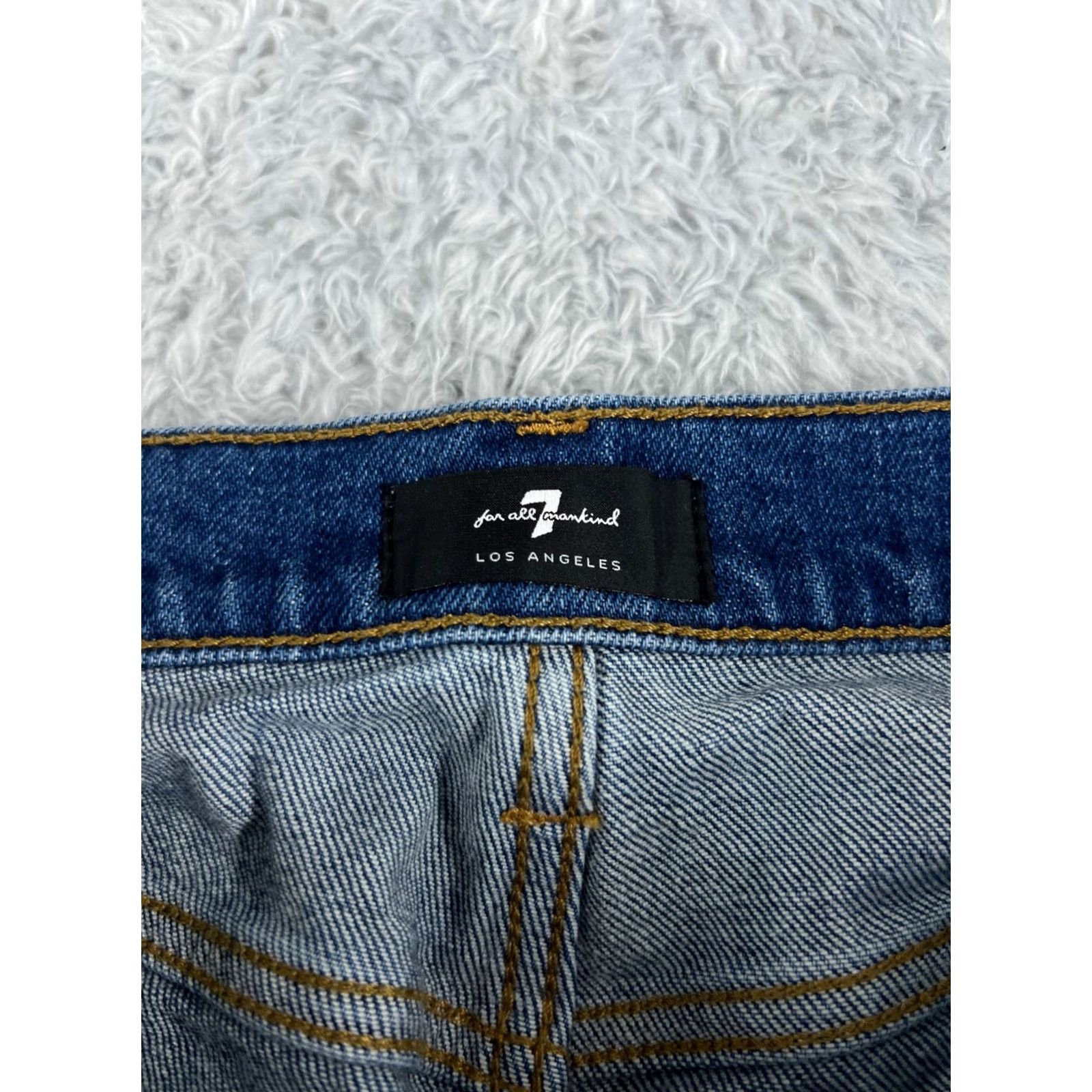 7 For All Mankind 7 For All Mankind Jeans Women 30 Denim Straight Mid Rise 30x26 Black Cotton Blend Distressed Pockets Modern Western Mens Womens Boys Girls Size 30" / US 8 / IT 44 - 6 Thumbnail