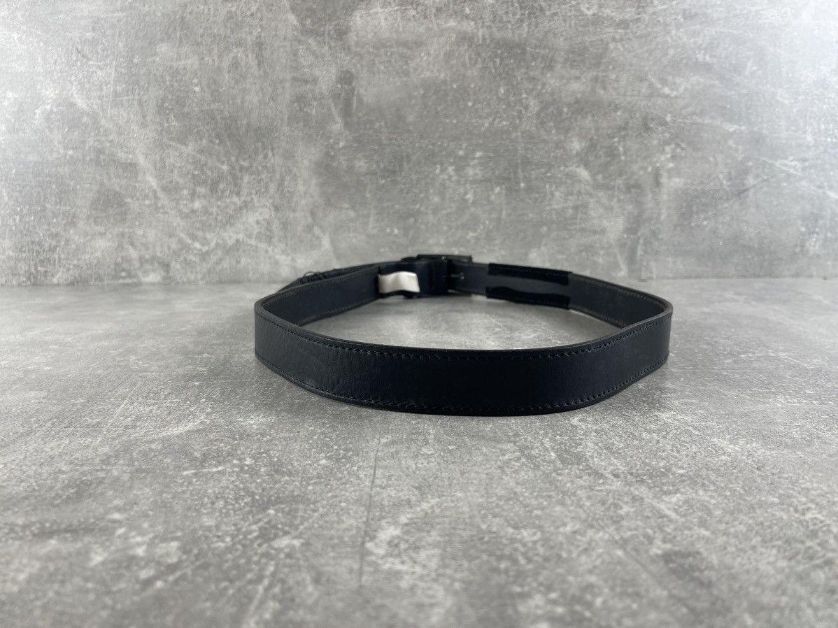 Genuine Leather Black Avant Garde Vintage Leather Belt Handcrafted Artisan Size 44 - 5 Thumbnail