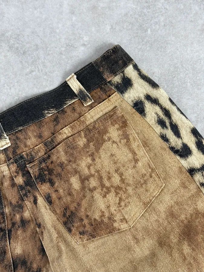 Roberto Cavalli AW2001 Roberto Cavalli Beige Denim Leopard Print Skirt Size 29" - 10 Thumbnail