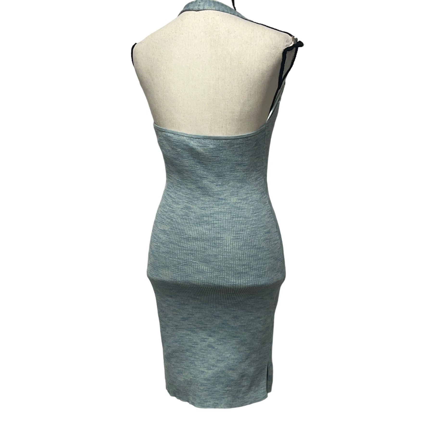 BP. BP Rib Halter Dress In Blue Spring Spacedye, Sz. L Size L / US 10 / IT 46 - 10 Thumbnail