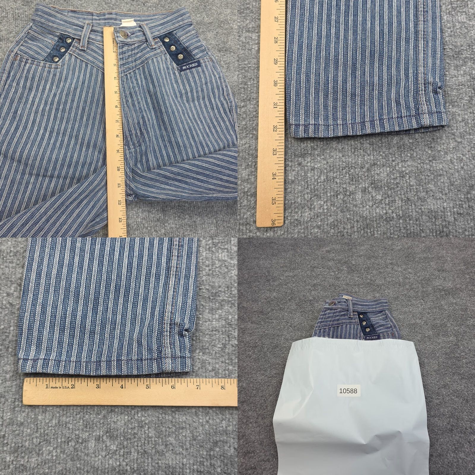 Vintage VINTAGE Rocky Mountain Rockies Pants High Rise Blue Pin Stripe Women's 3 / 26 Size 26" / US 2 / IT 38 - 9 Thumbnail