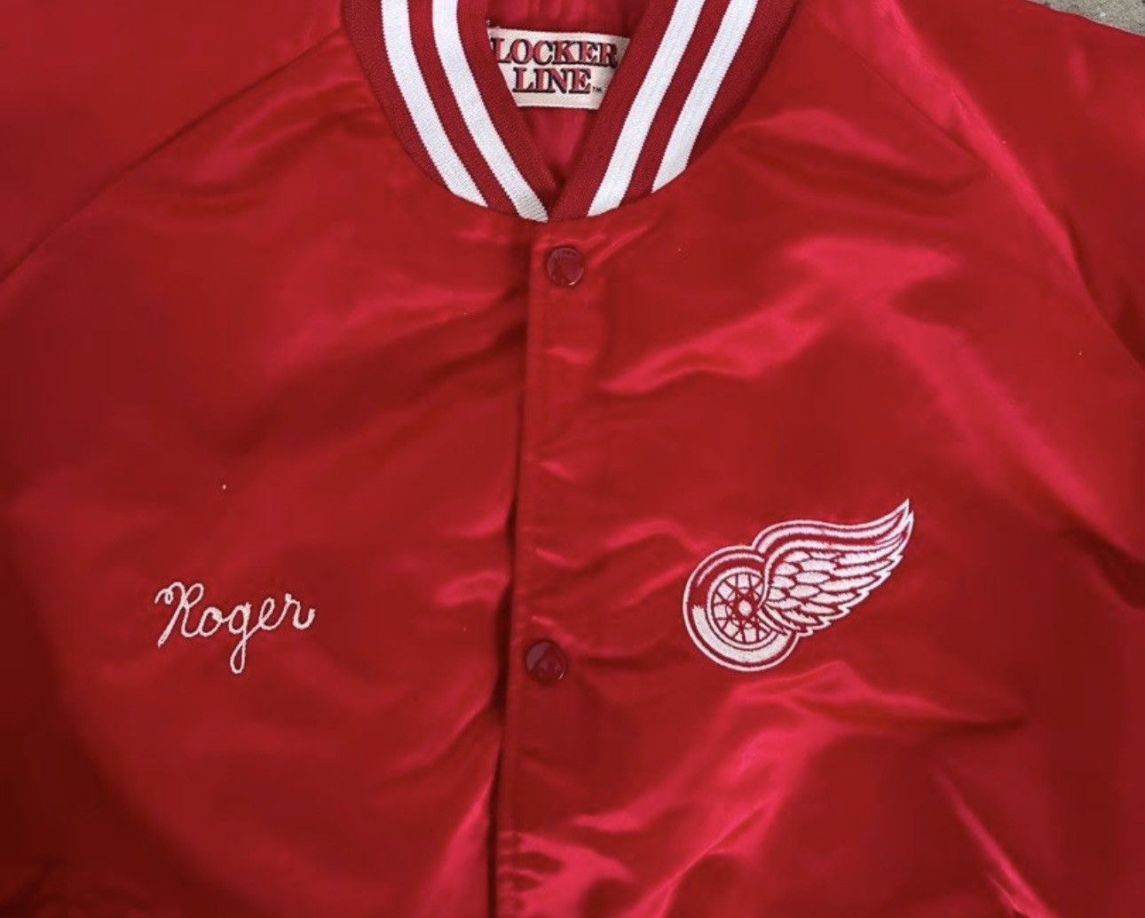 Red Wing × Vintage 80s Detroits Red Wings NHL Varsity Satin Coach Jacket Size US XXL / EU 58 / 5 - 3 Thumbnail