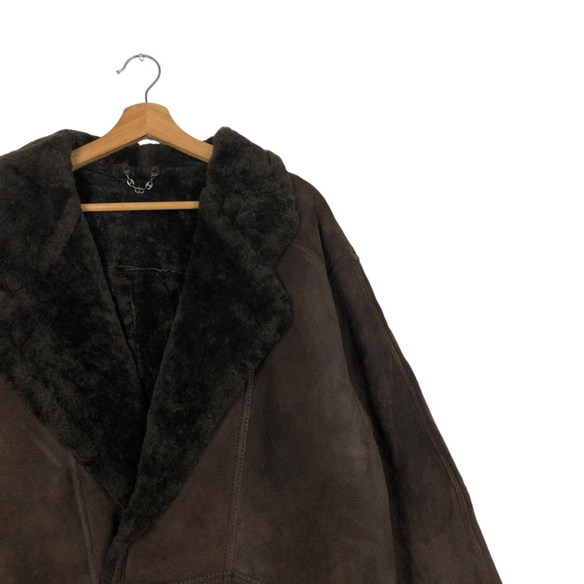 Vintage 🔥VINTAGE SHEARLING LEATHER JACKET FUR BLANKET ITALY TEODEM Size US L / EU 52-54 / 3 - 8 Thumbnail
