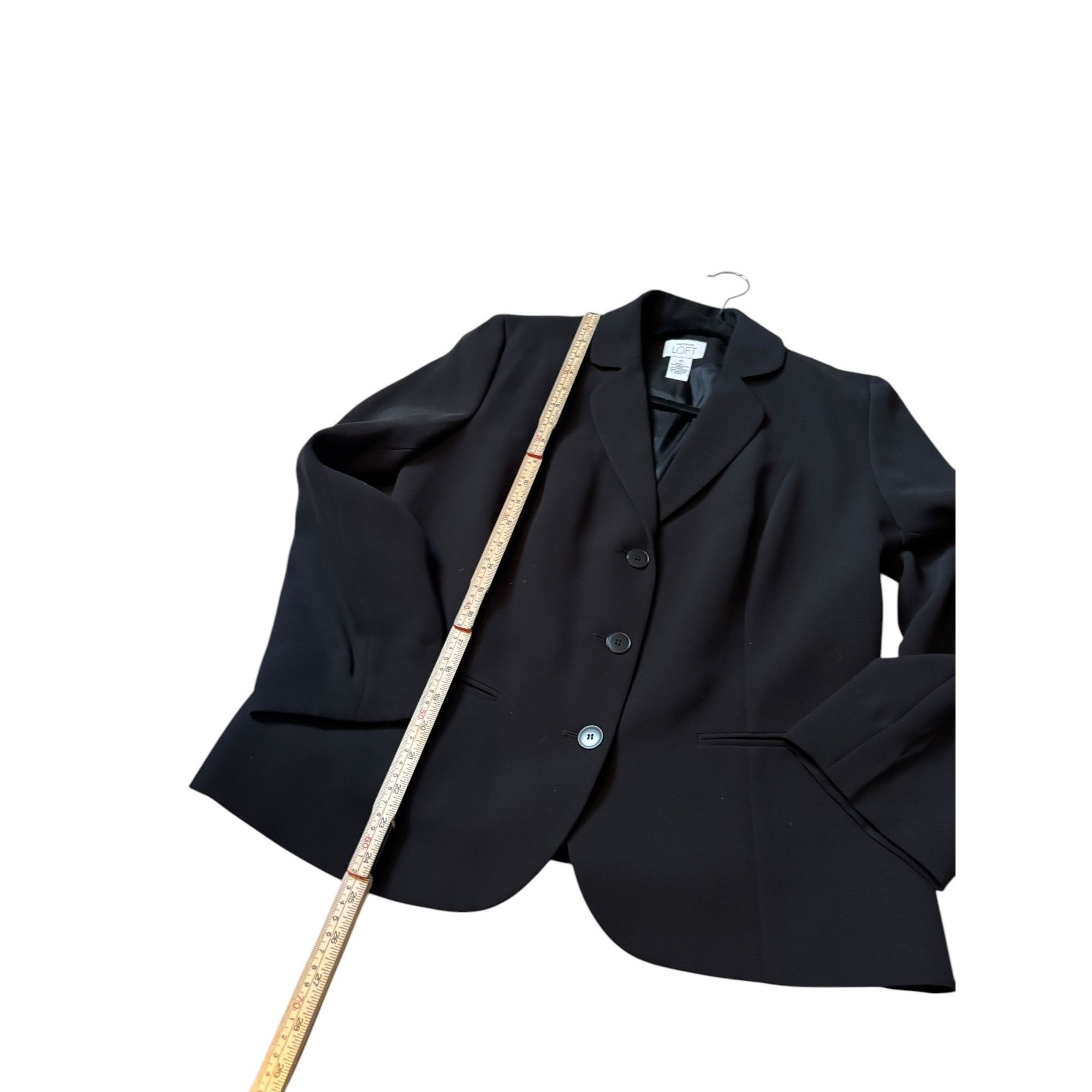 Loft Ann Taylor Loft Womens Black Blazer Size 10 Polyester Lined Size L / US 10 / IT 46 - 3 Thumbnail