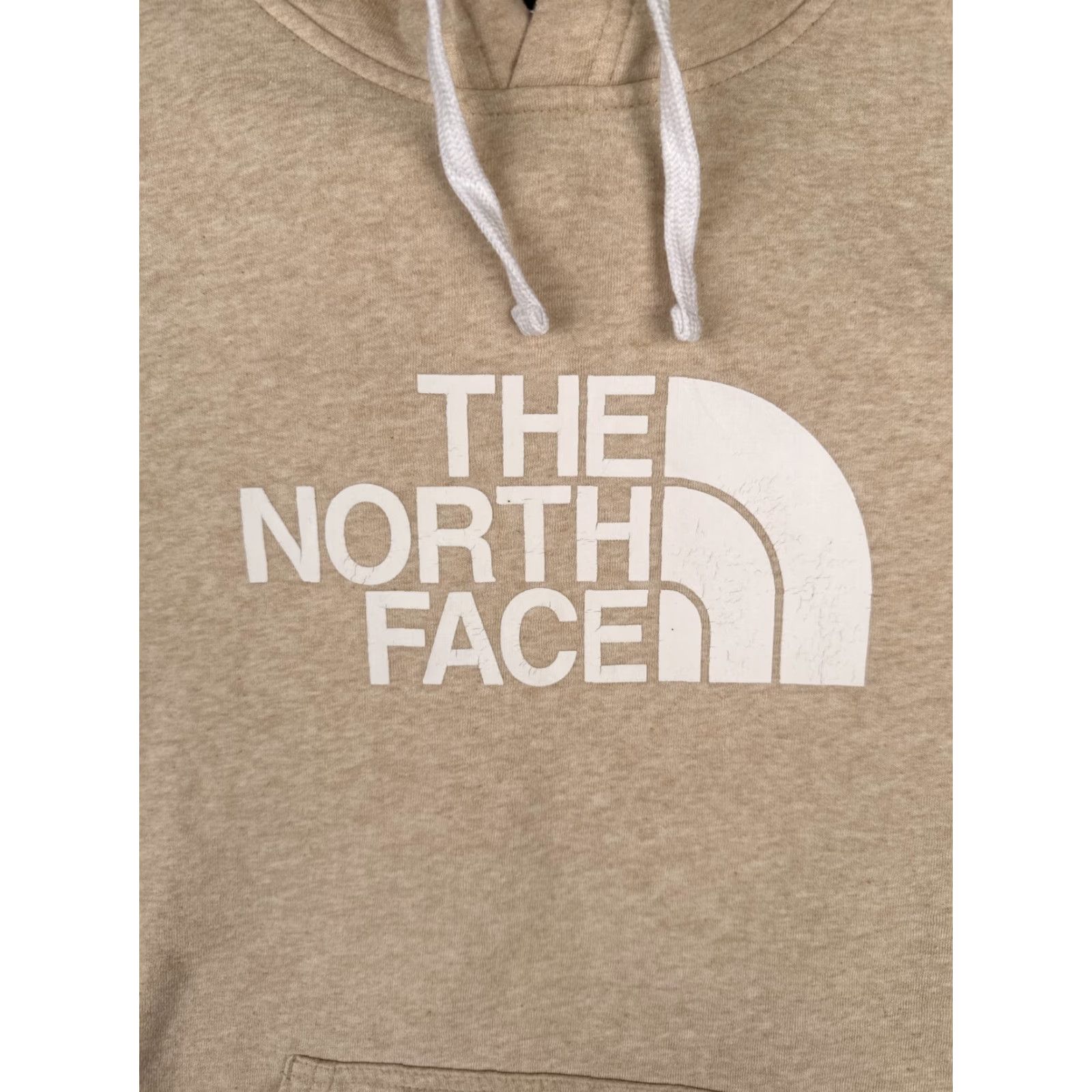 The North Face The North Face Hoodie Mens Small Beige Front Logo Pullover Jersey Fabric Crew Neck Zip Pockets Lightweight Logo Clothing Sweatshirt Size US S / EU 44-46 / 1 - 6 Thumbnail