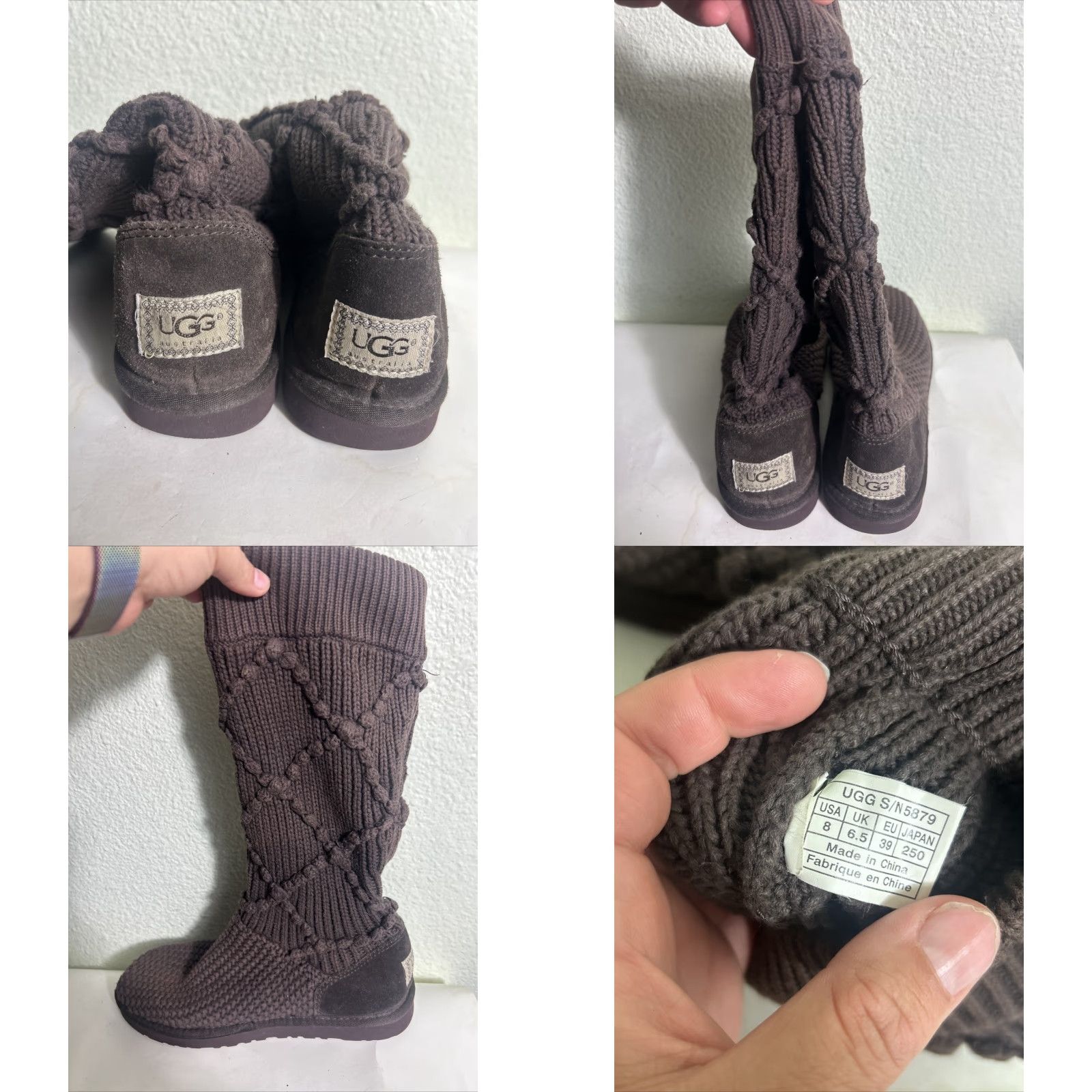 Ugg UGG Women 5879 Argyle Sweater Tall Cardi Knit Boots sz 8 Gray Solid Knit Boots Mid-Calf Flat Heel Women Shoes Size M / US 6-8 / IT 42-44 - 9 Thumbnail