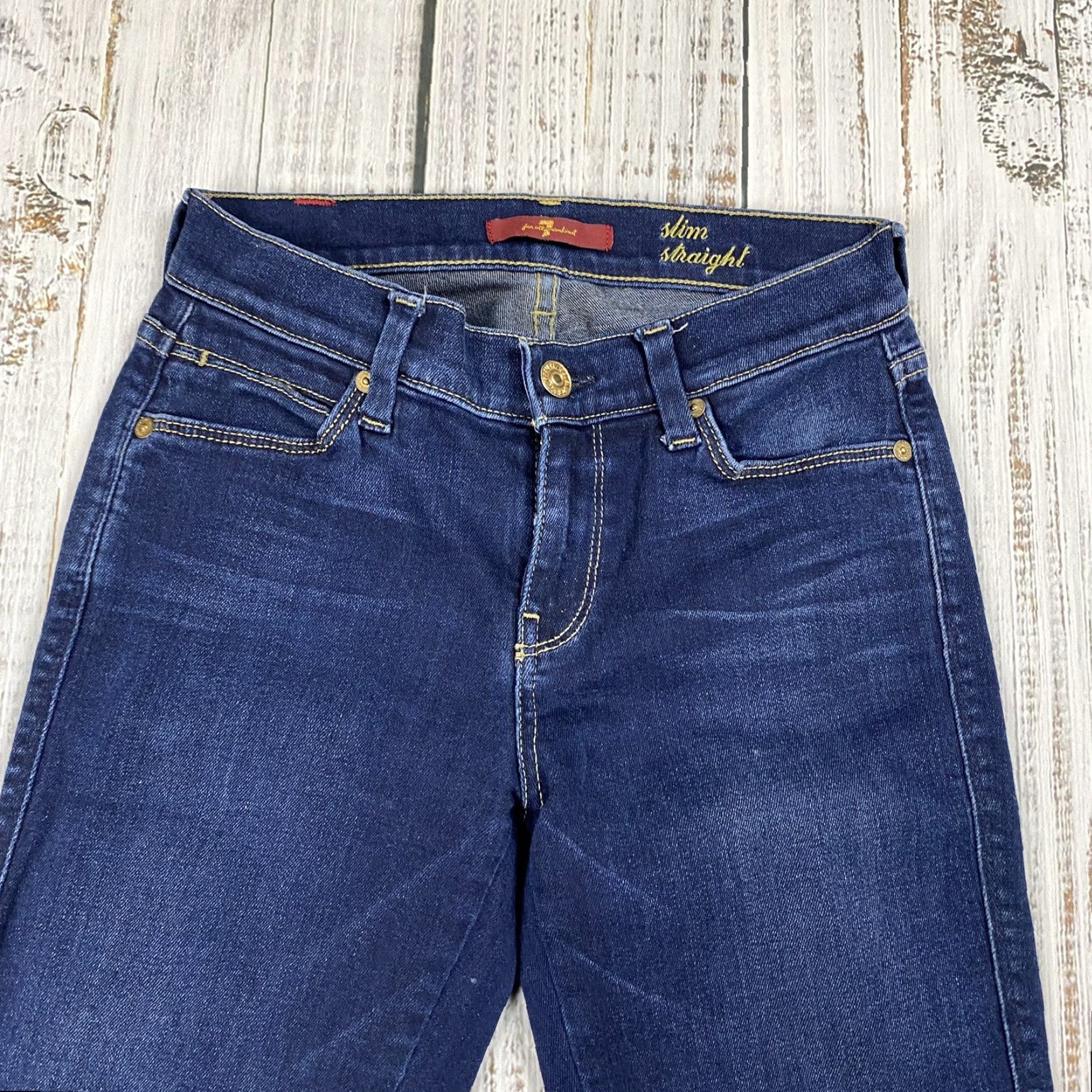 7 For All Mankind 7 For All Mankind Jeans Women 24 Blue Straight Denim Slim 5-Pocket Austyn Modern Classic Womens Size 42" / US 20 - 2 Thumbnail
