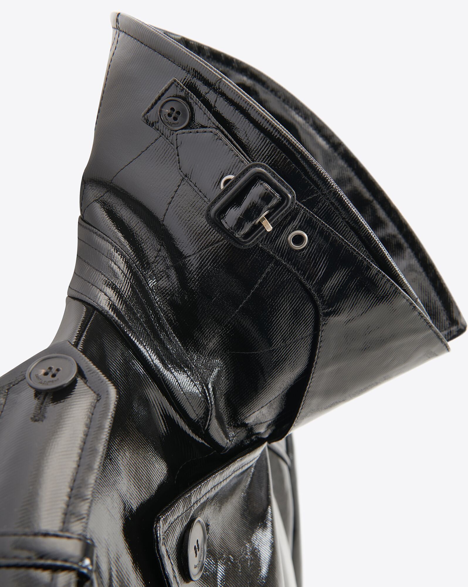 Saint Laurent Paris o1s1wg110125 753925 Trench Coat in Vinyl in Black Size XS / US 0-2 / IT 36-38 - 4 Thumbnail