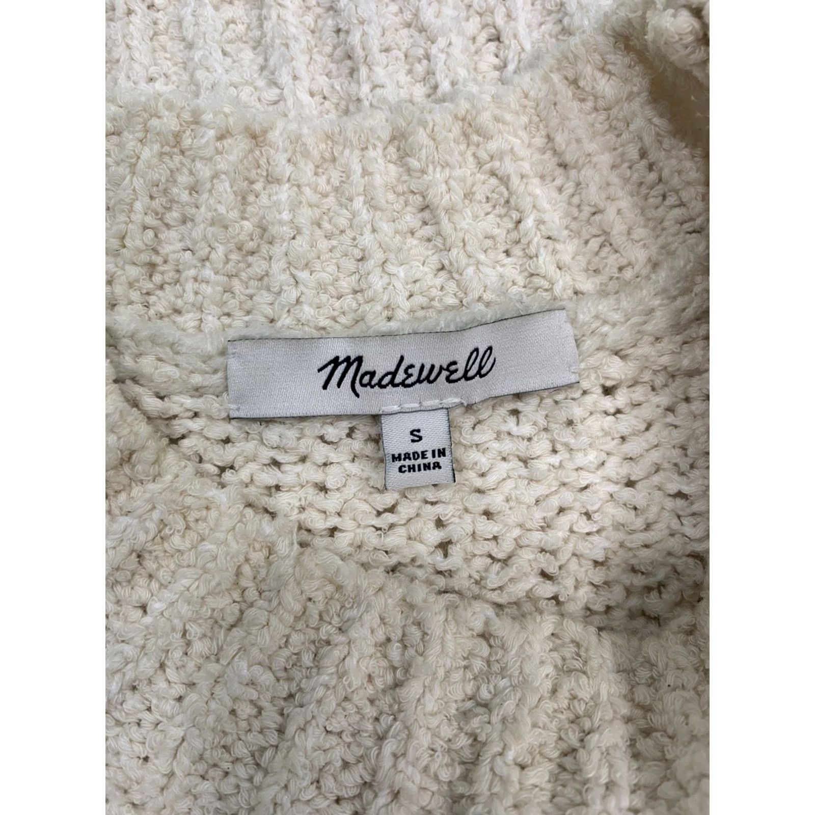 Madewell Madewell Sweater Womens Small Pullover Ivory Fringe Relaxed Fit Bohemian Boxy Knit Size S / US 4 / IT 40 - 4 Thumbnail
