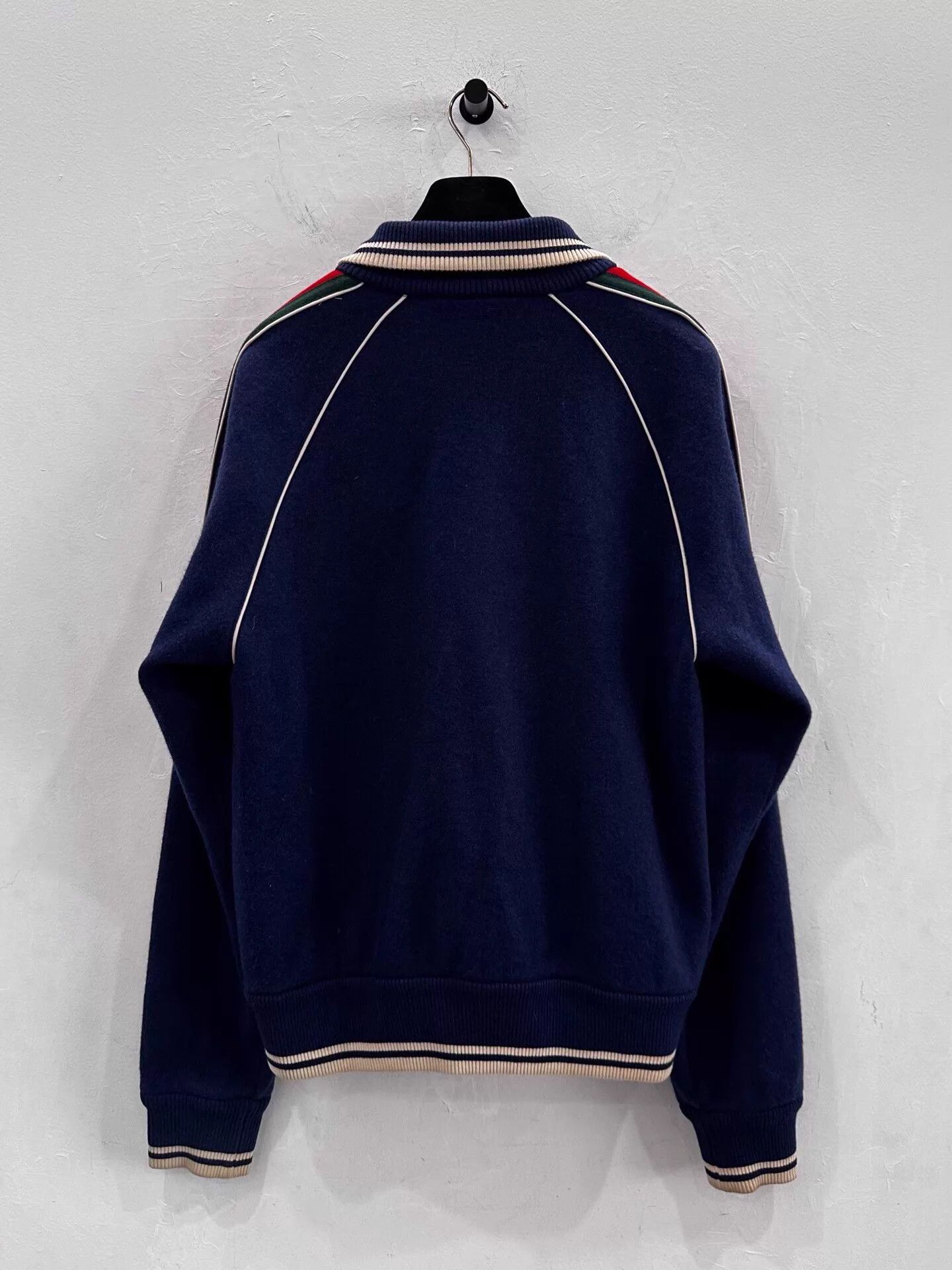 Gucci Gucci Blue Cashmere GG Logo Side Red Green Web Jacket S Size US S / EU 44-46 / 1 - 3 Thumbnail