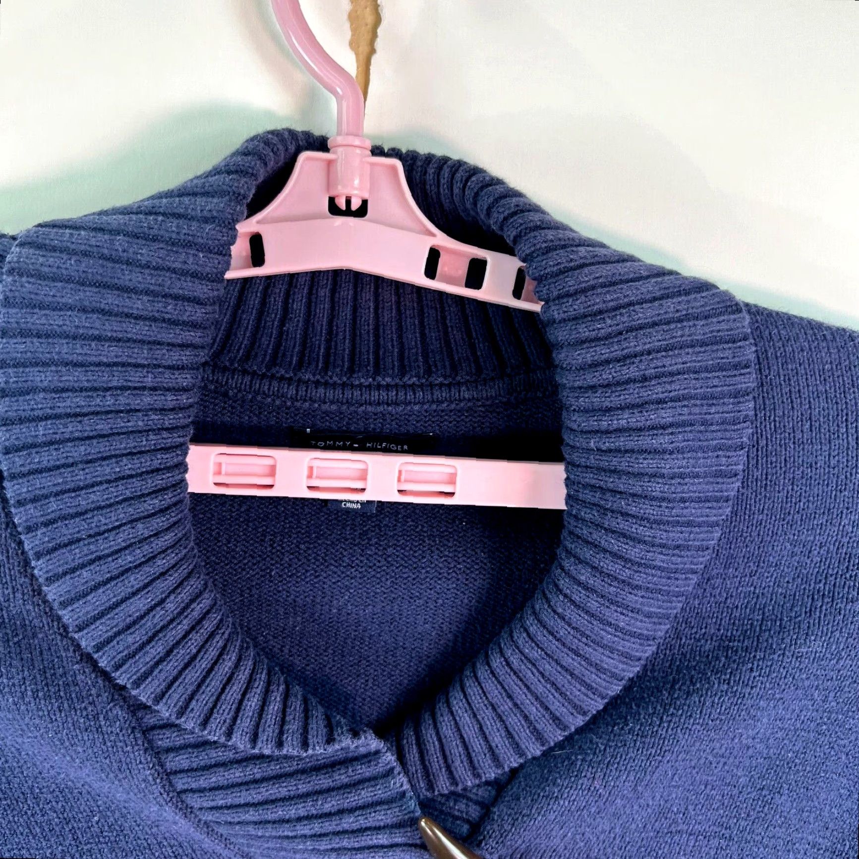 Tommy Hilfiger Tommy Hilfiger Mens Sweater Long Sleeve Pullover Collared Blue Size L Knit Pattern Solid Regular Fit Vintage: No Size US L / EU 52-54 / 3 - 3 Thumbnail