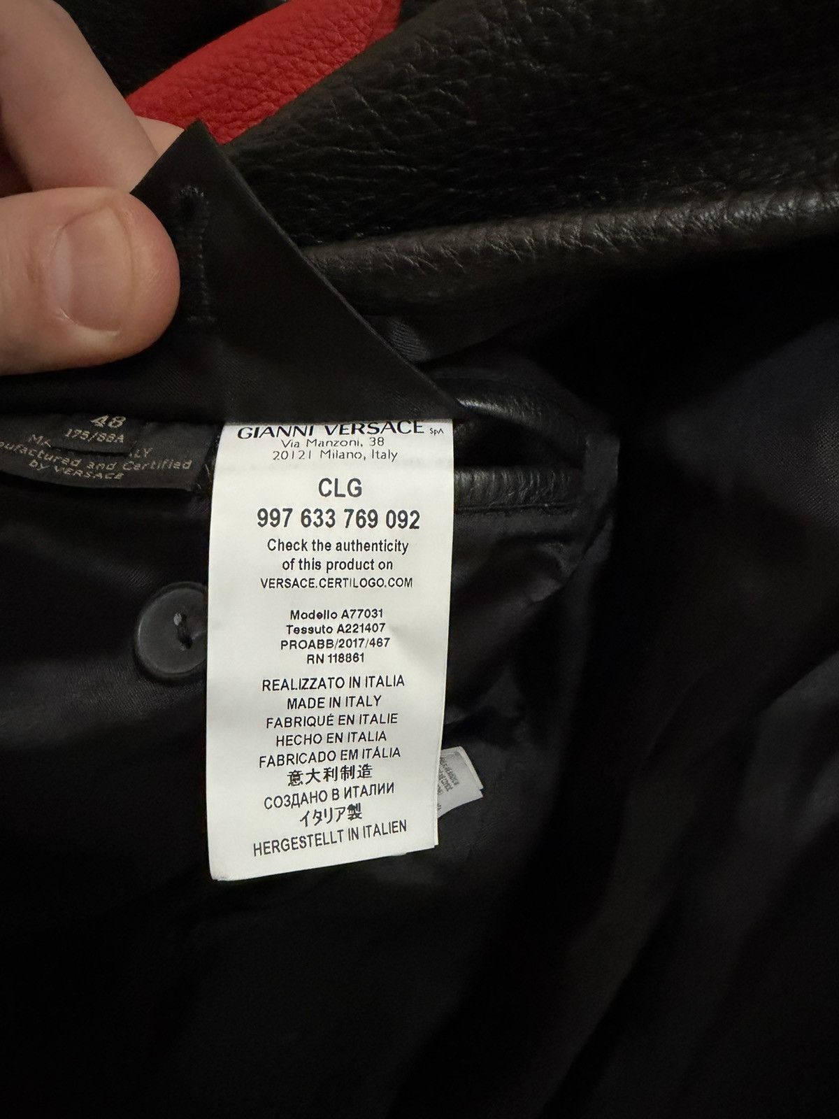 Versace Versace Calf Leather Colorblock Pattern Jacket size 48 $6500 Size US M / EU 48-50 / 2 - 11 Thumbnail