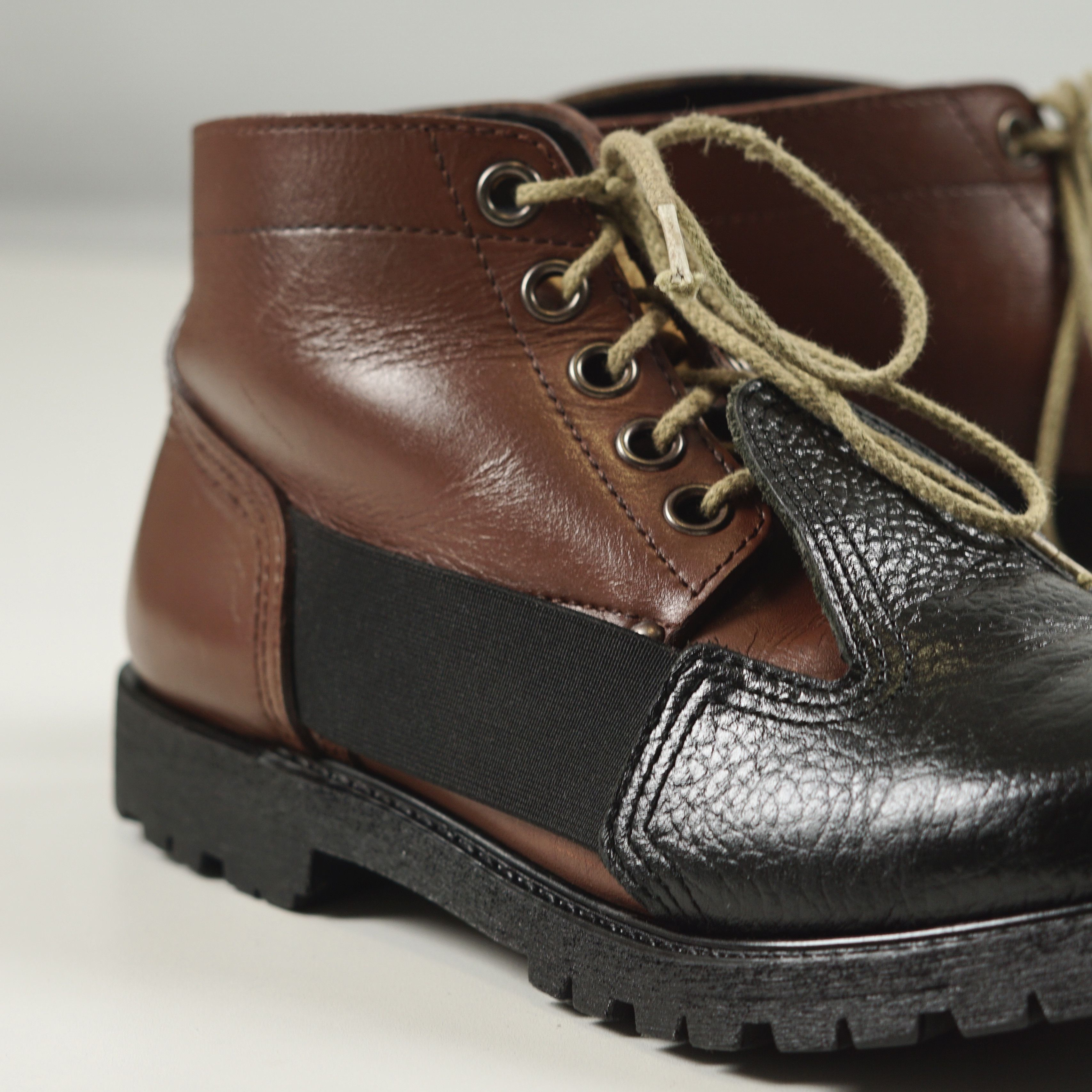 Comme des Garcons Homme Plus Two‑tone leather ankle boots Size US 7 / EU 40 - 9 Thumbnail