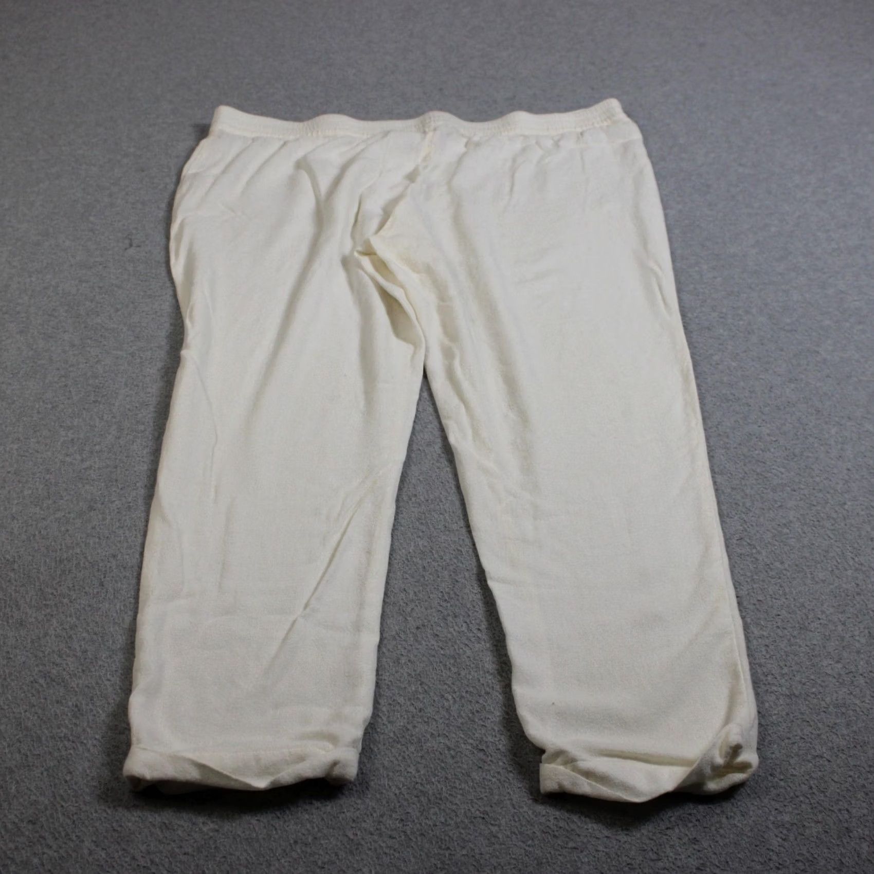 Soft Surroundings Soft Surroundings Pants Women L White Elastic Waist Cropped Knit Relaxed Casual Boho Vintage: No Size 36" / US 14 / IT 50 - 2 Thumbnail
