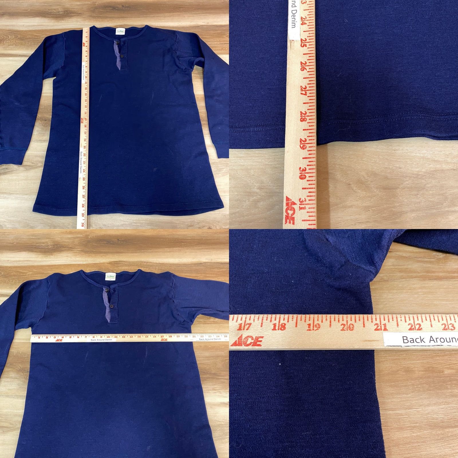 Vintage VINTAGE LL Bean Henley Thermal Shirt Navy Blue XL Made in USA Polyprolene Layer Size US XL / EU 56 / 4 - 8 Thumbnail