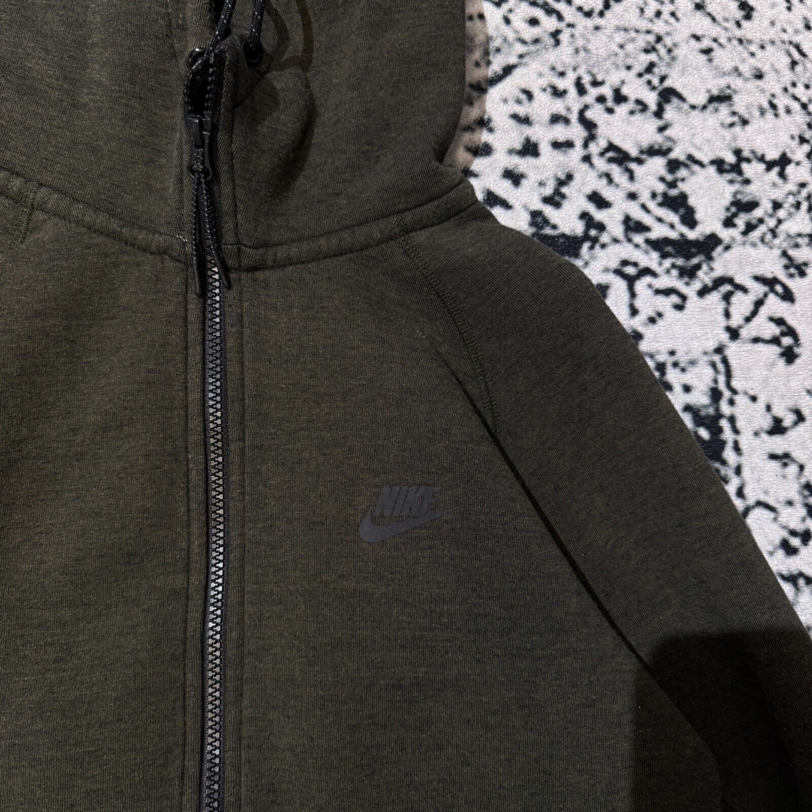 Nike × Vintage Vintage Nike Khaki Cotton Hoodie Size S Tech Fleece Drill Size US S / EU 44-46 / 1 - 6 Thumbnail