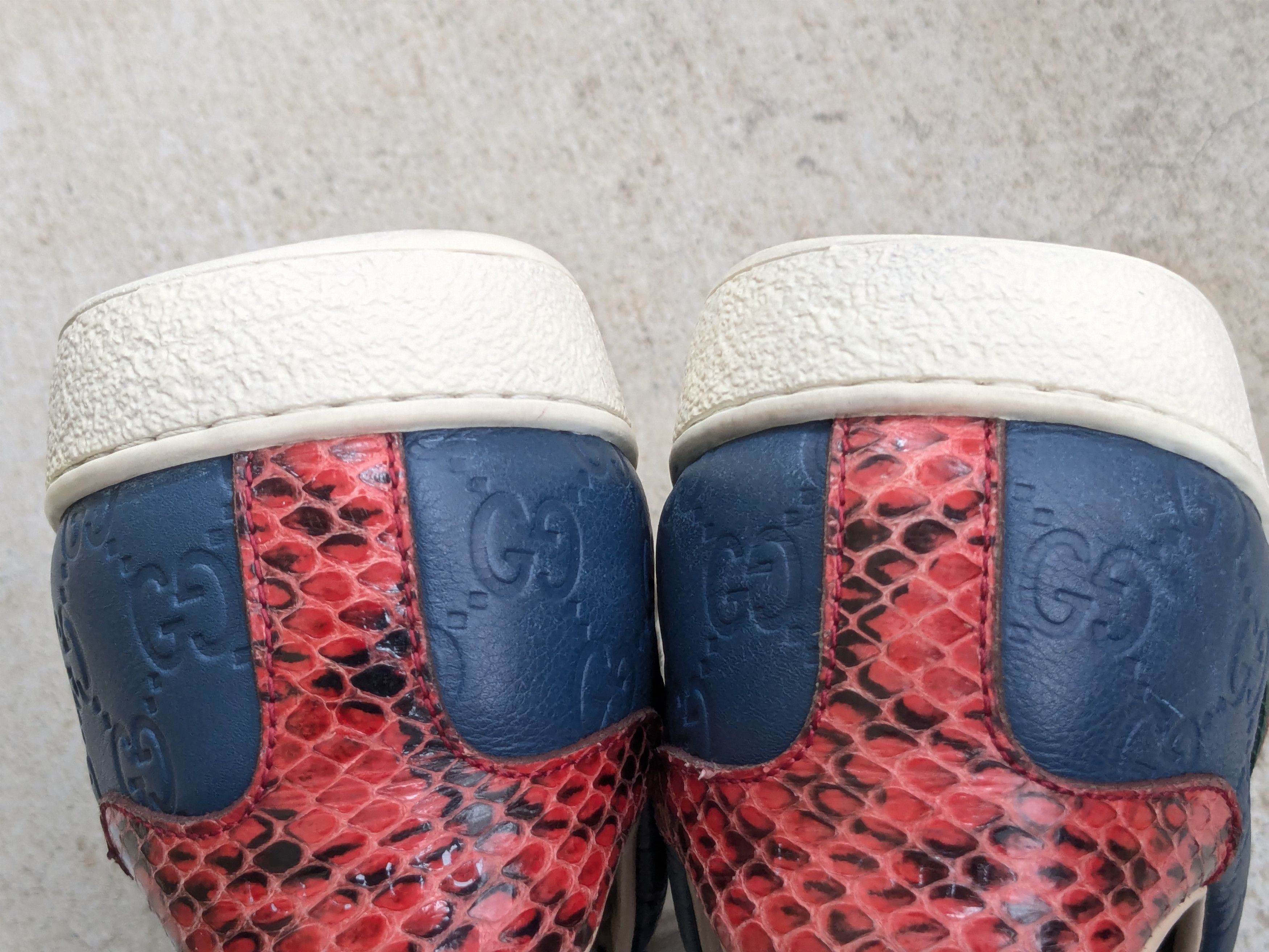 Gucci Gucci Sneakers Blue 9.5 Monogram Low Top Leather Logo Size US 9.5 / EU 42-43 - 16 Thumbnail