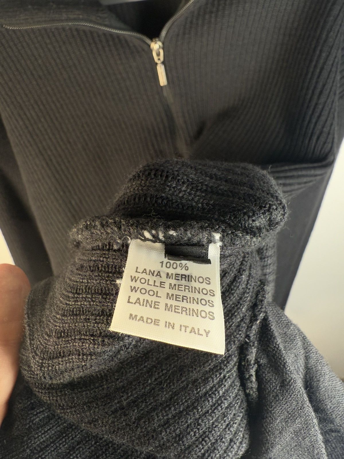 Yves Saint Laurent Black YSL Sweater Zip Knit Heavy Vintage Quarter Zip 90s Size US L / EU 52-54 / 3 - 5 Thumbnail