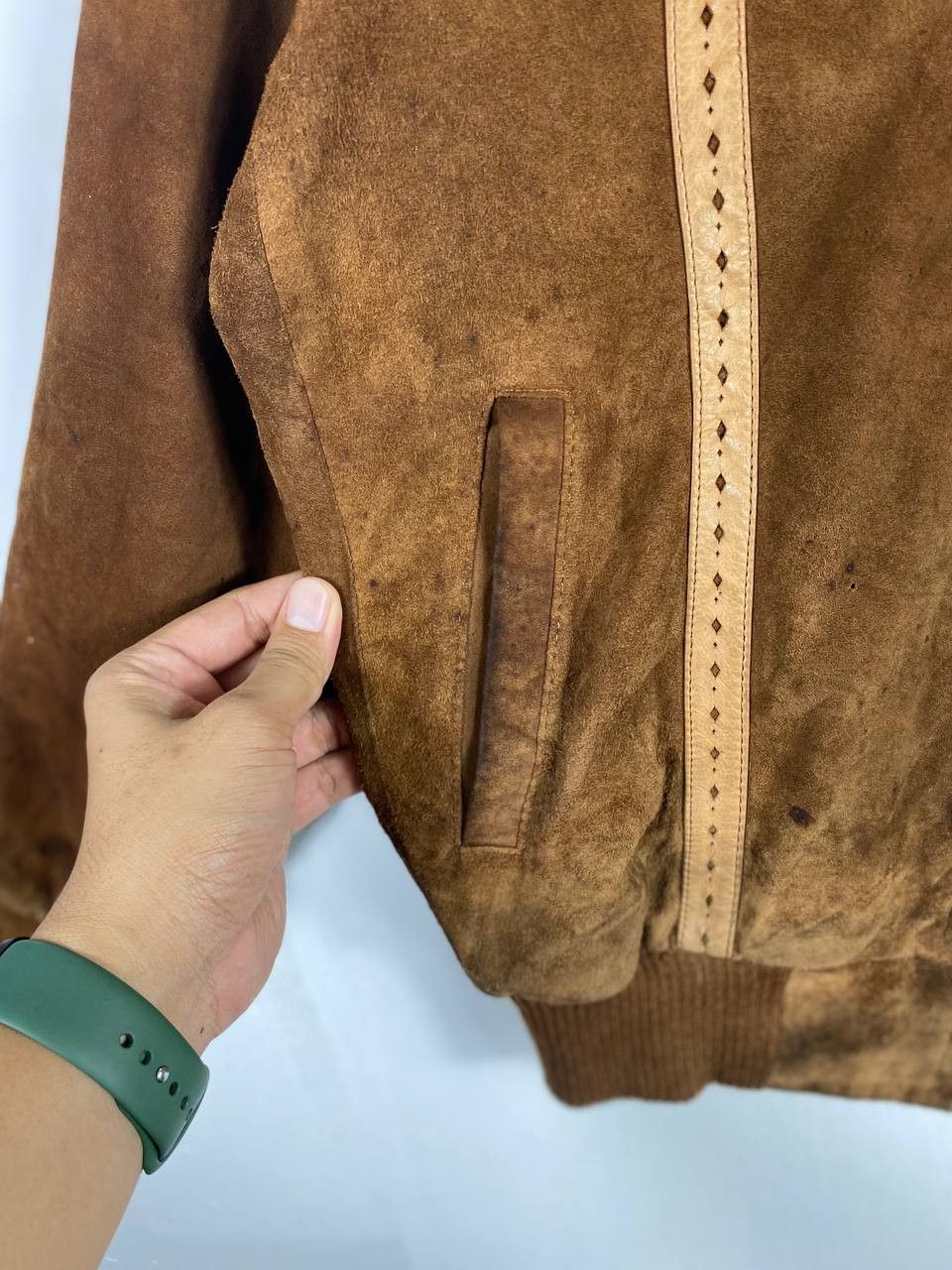 Japanese Brand vintage japanese brand suede leather bomber jacket Size US L / EU 52-54 / 3 - 5 Thumbnail