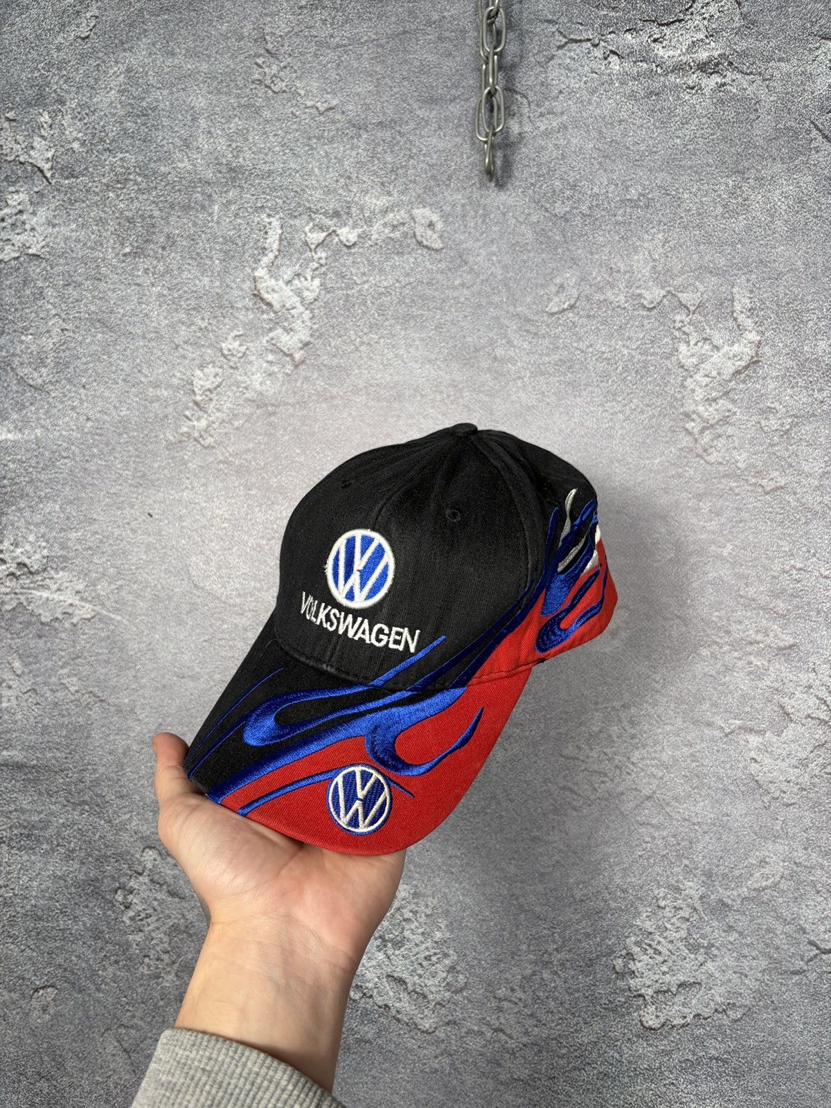 Vintage Vintage Volkswagen Racing Flames Y2k Drip Hat Cap Streetwear Size ONE SIZE - 1 Thumbnail