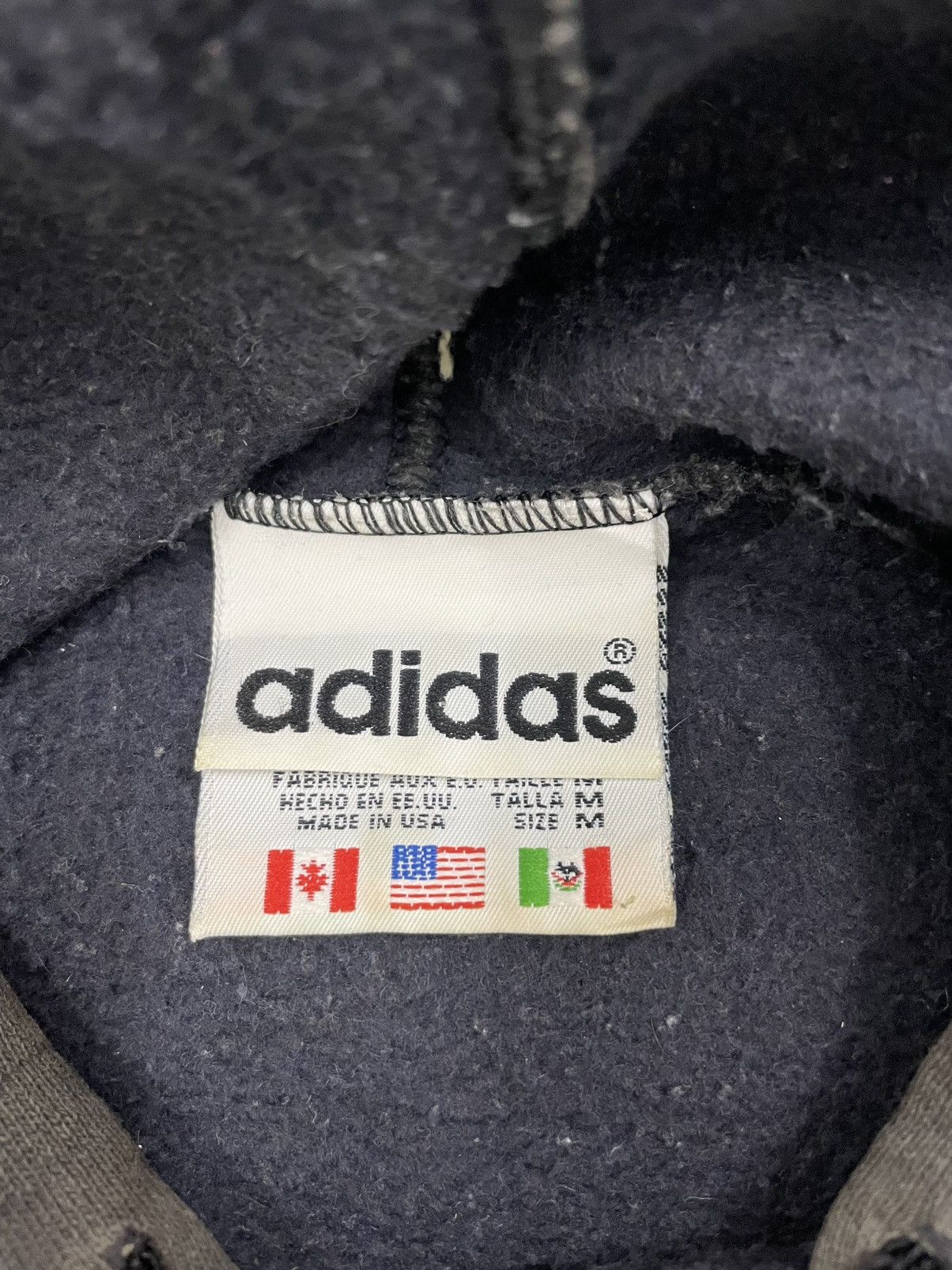 Adidas Vintage 90s Adidas Side Tape Hoodie Made in Usa Size US M / EU 48-50 / 2 - 10 Thumbnail