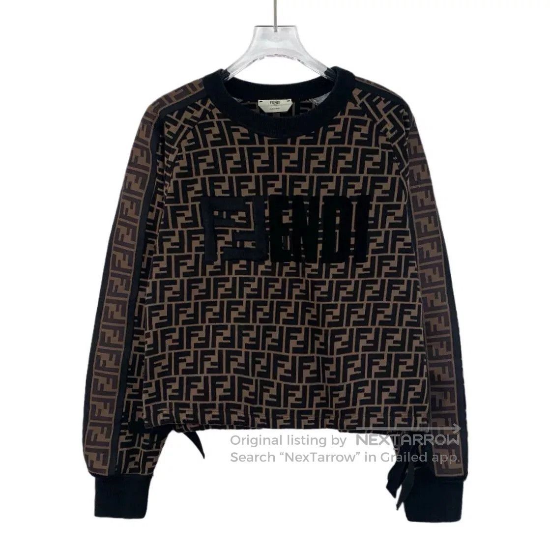 Fendi fendi black brown logo print long sleeve sweatshirt. Size US S / EU 44-46 / 1 - 1 Thumbnail