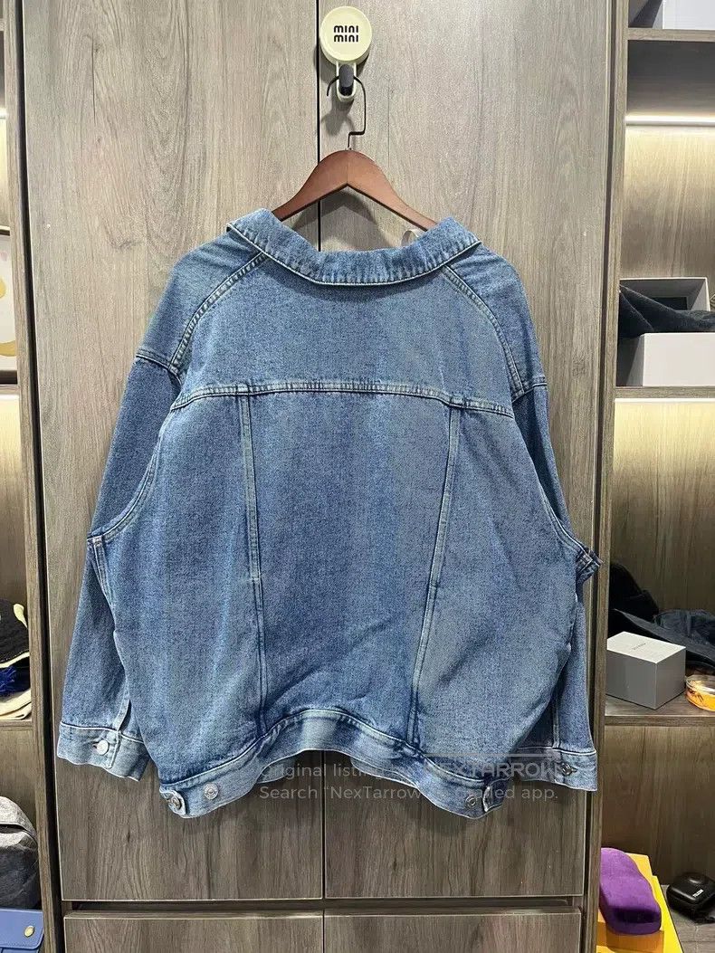 Balenciaga Balenciaga Solid Color V-Neck Denim Jacket Size XS / US 0-2 / IT 36-38 - 5 Thumbnail
