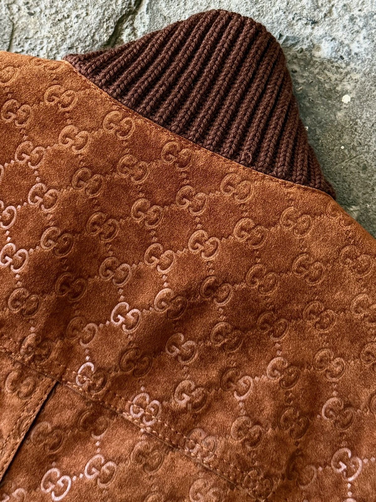 Gucci × Tom Ford Archive Gucci - Tom Ford Suede / Knit - Monogram Jacket Size S / US 4 / IT 40 - 20 Thumbnail