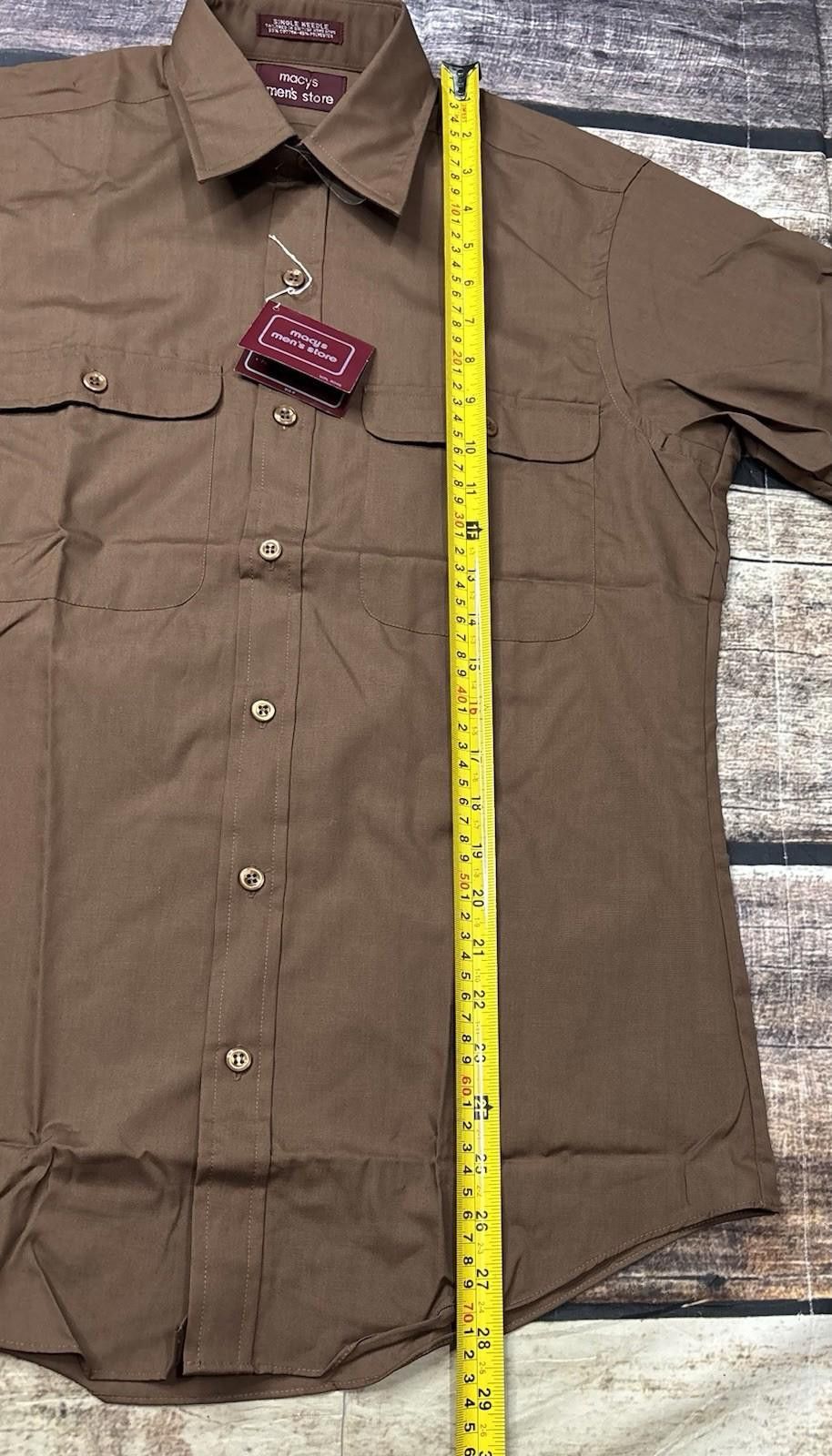 Macys VTG 70s Macys Mens Store Dress Shirt Small 14-14.5 NEW Size 36R - 9 Thumbnail