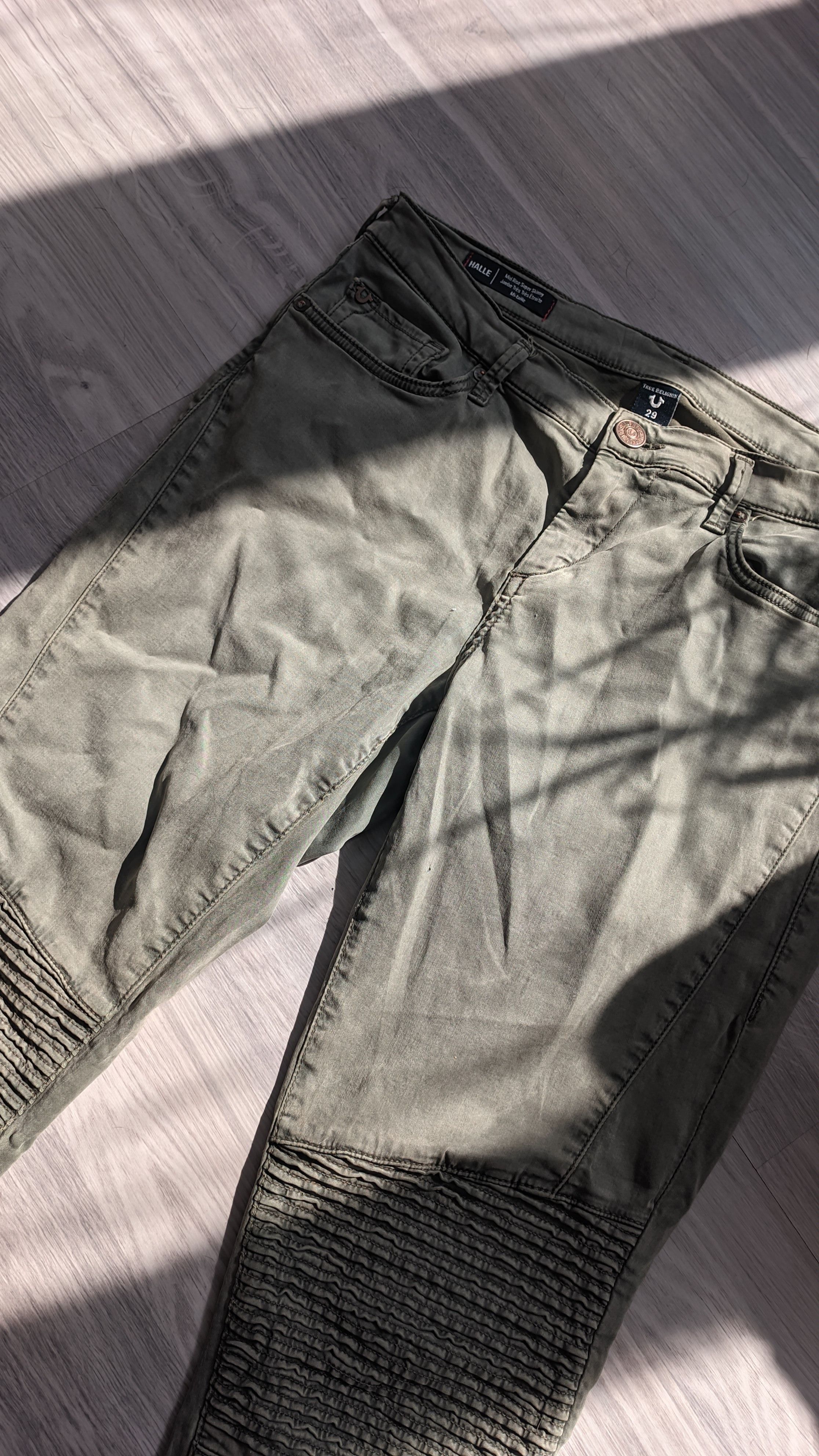 True Religion Y2K HALLE double knee biker skinny pants balmain gucci Size US 29 - 2 Thumbnail