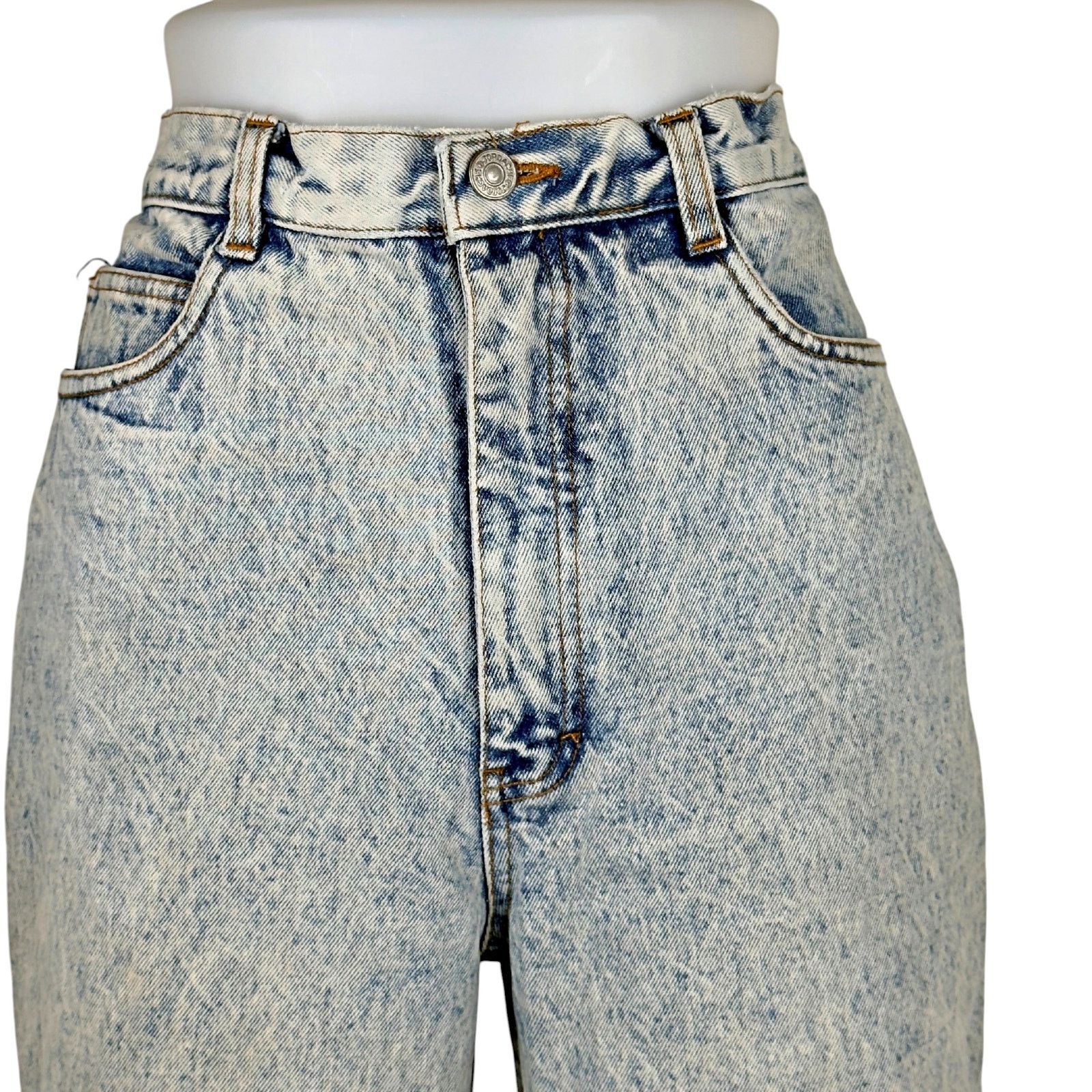 Jordache Vintage 80s Jordache Acid Washed High Waist Jeans Zip Ankles Size 36" / US 14 / IT 50 - 2 Thumbnail