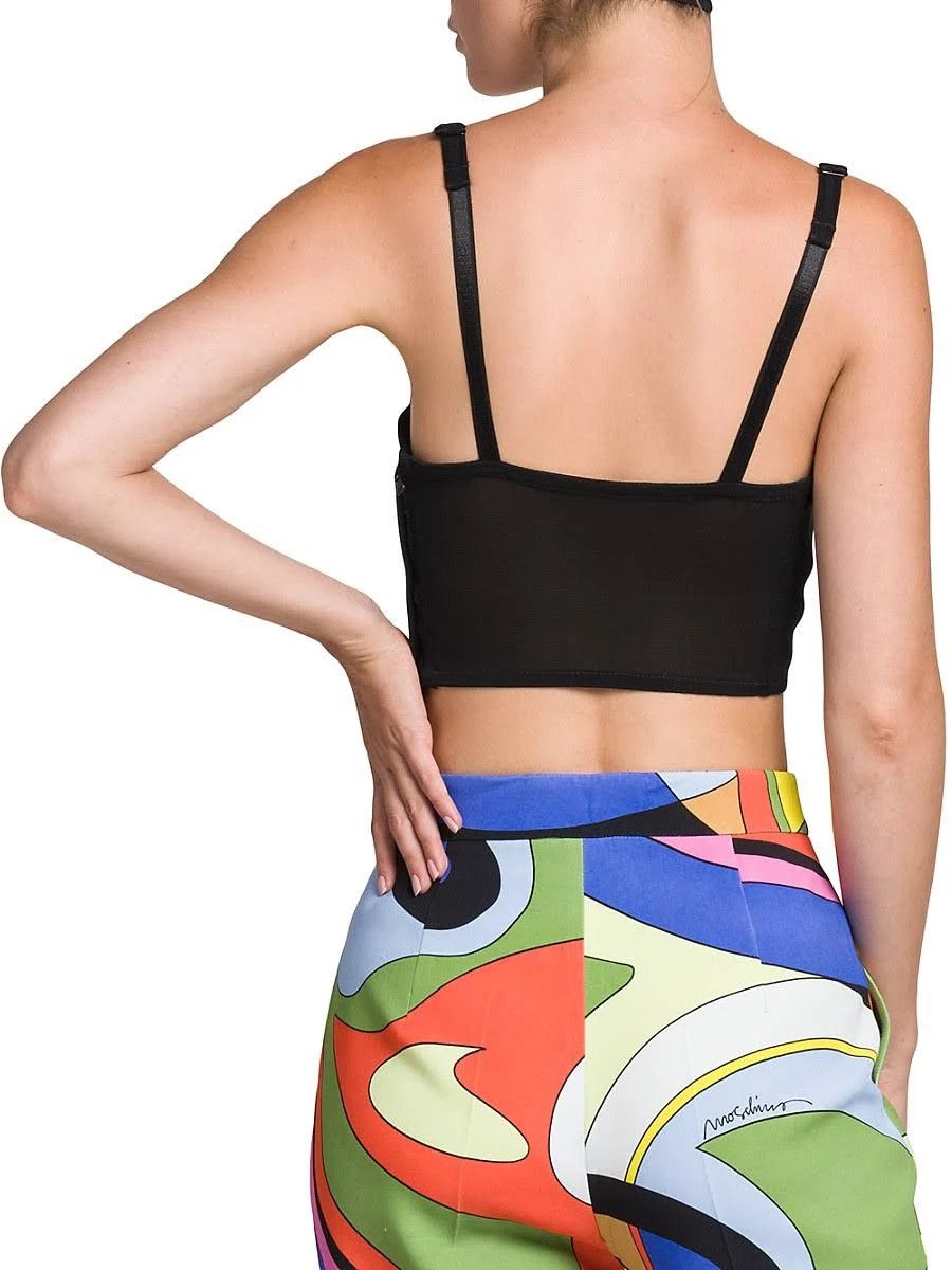 Moschino o1s22i1n0824 Teddy Bear Buttons Bustier Top in Black Size XS / US 0-2 / IT 36-38 - 3 Thumbnail