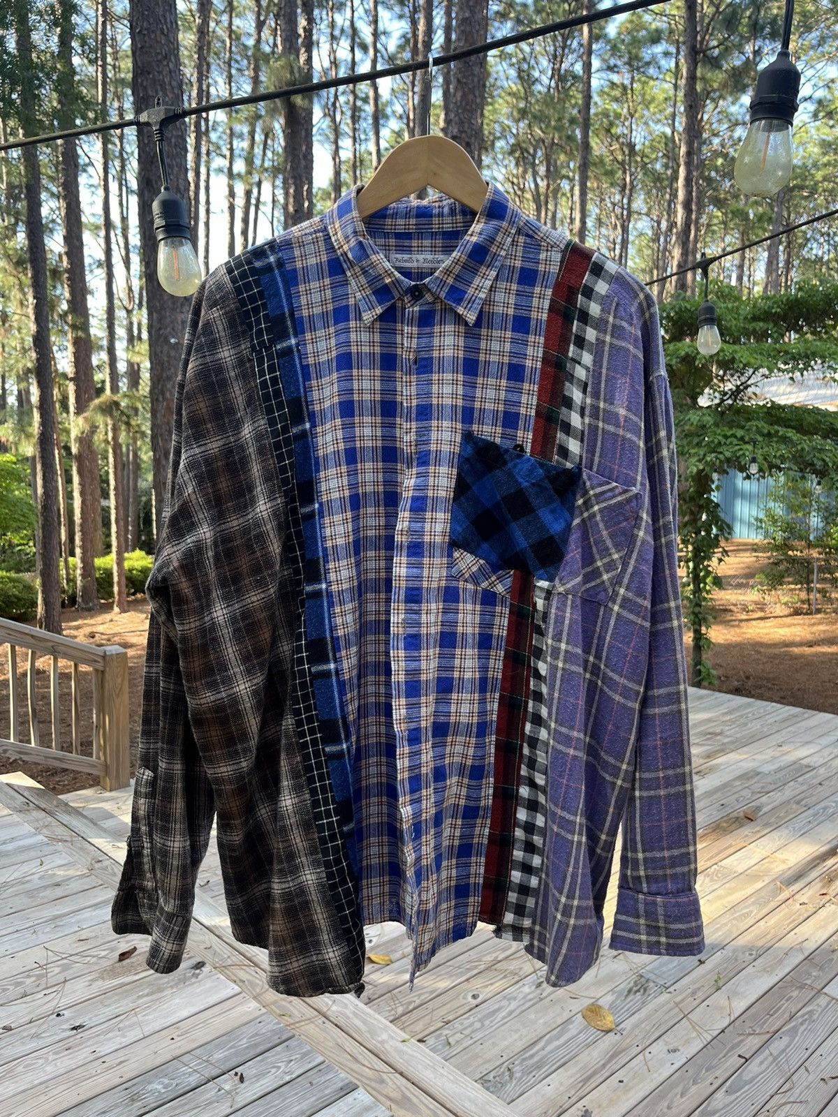Pre-owned Needles 7 Cut  Flannel In Blue