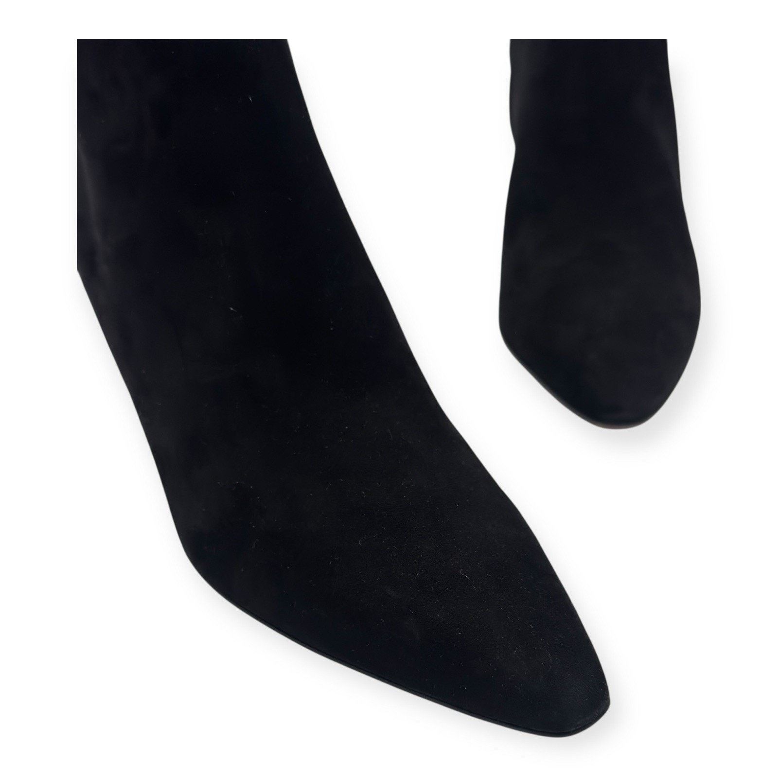 Salvatore Ferragamo Black Suede Janna 70 Sculpted Heel Leather Heeled Boots 9.5 Size US 9.5 / IT 39.5 - 9 Thumbnail