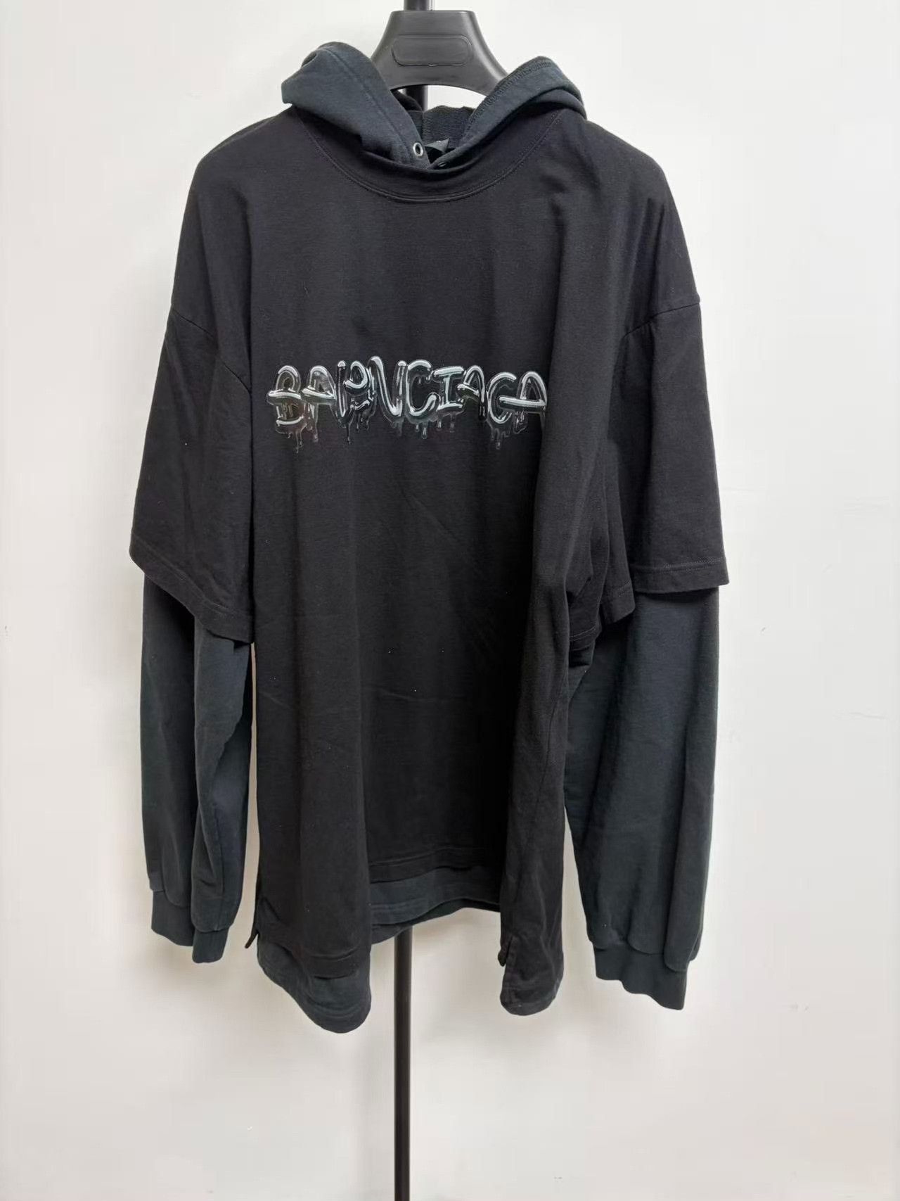 Balenciaga Balenciaga Men's Art Print Oversized Hooded T-Shirt Size US L / EU 52-54 / 3 - 1 Thumbnail