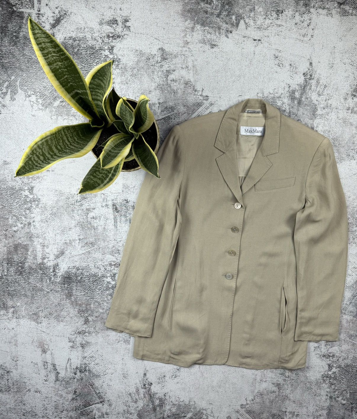 Max Mara Vintage 90S Viscose Max Mara Made In Italy Trench Jacket Size M / US 6-8 / IT 42-44 - 1 Thumbnail