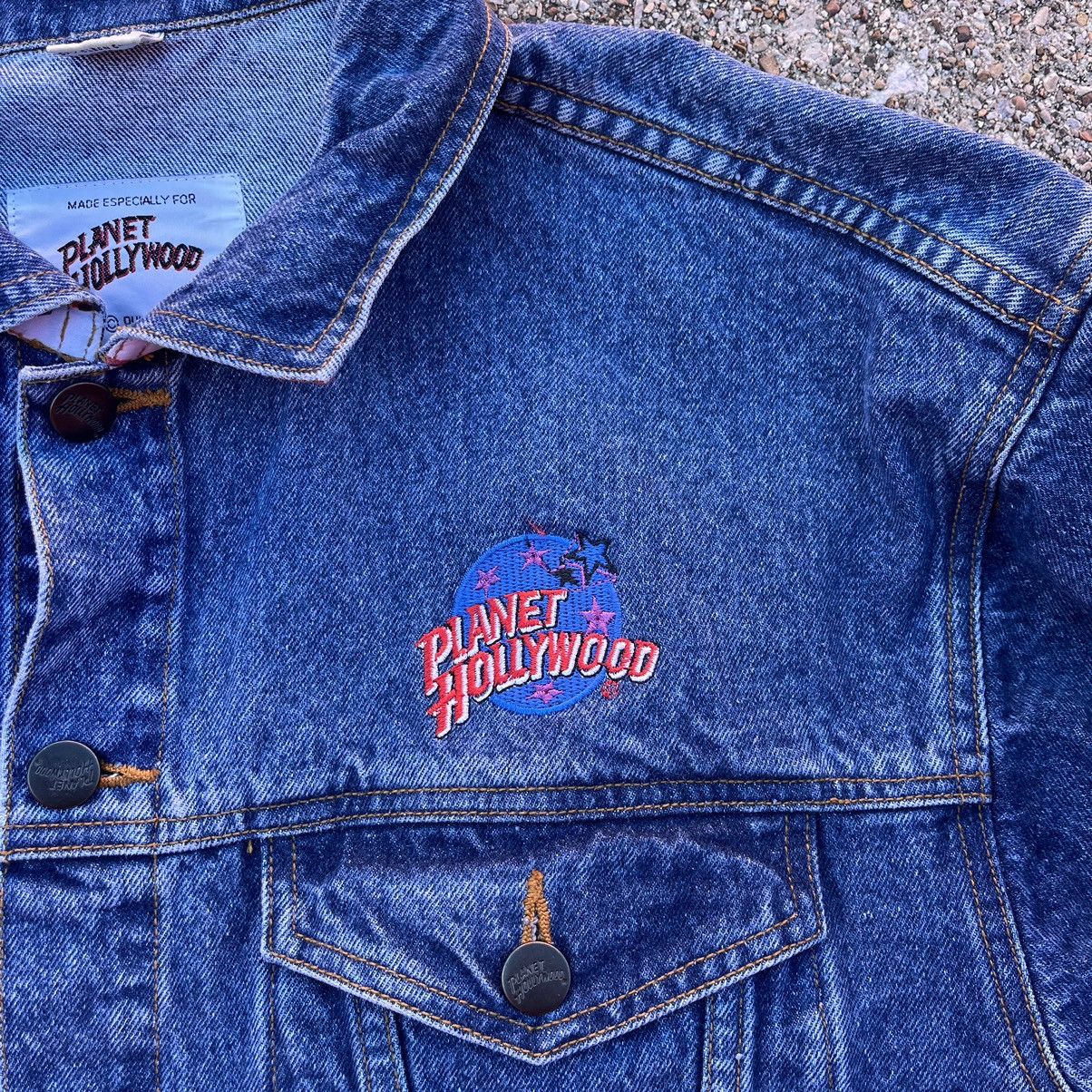Planet Hollywood × Vintage 90s Vintage Dallas Planet Hollywood Denim Jacket Size US M / EU 48-50 / 2 - 3 Thumbnail