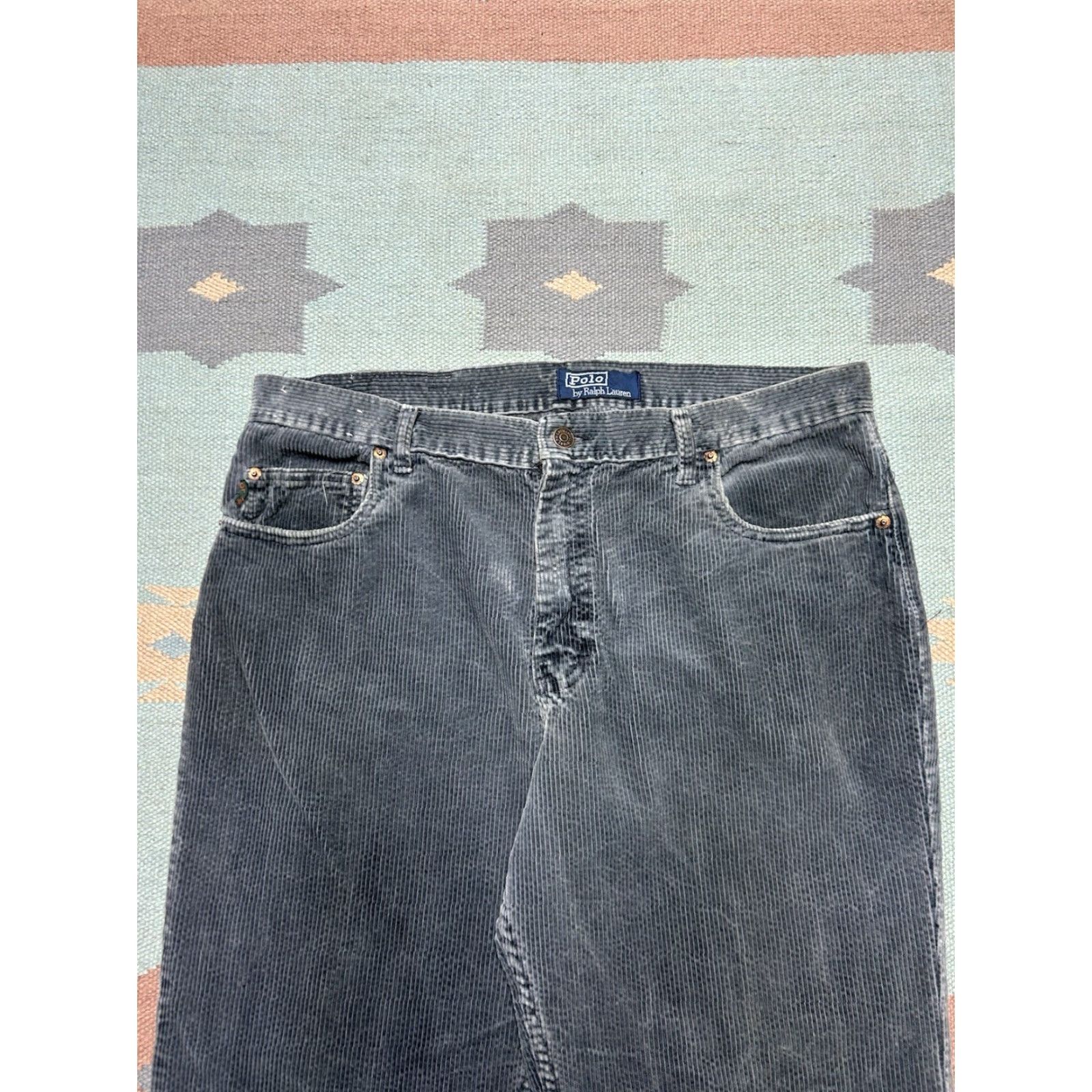Polo Ralph Lauren VINTAGE Polo Ralph Lauren Corduroy Pants Straight Leg Gray 36x30 Mens 90s 80s Denim? Size US M / EU 48-50 / 2 - 6 Thumbnail