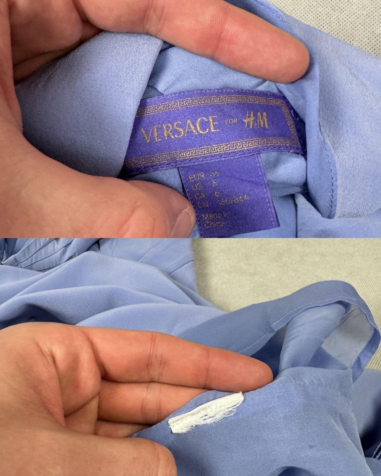 H&M × Versace Versace For H&M Women's Light Blue Bodycon Knee Length Dress Size M / US 6-8 / IT 42-44 - 3 Thumbnail