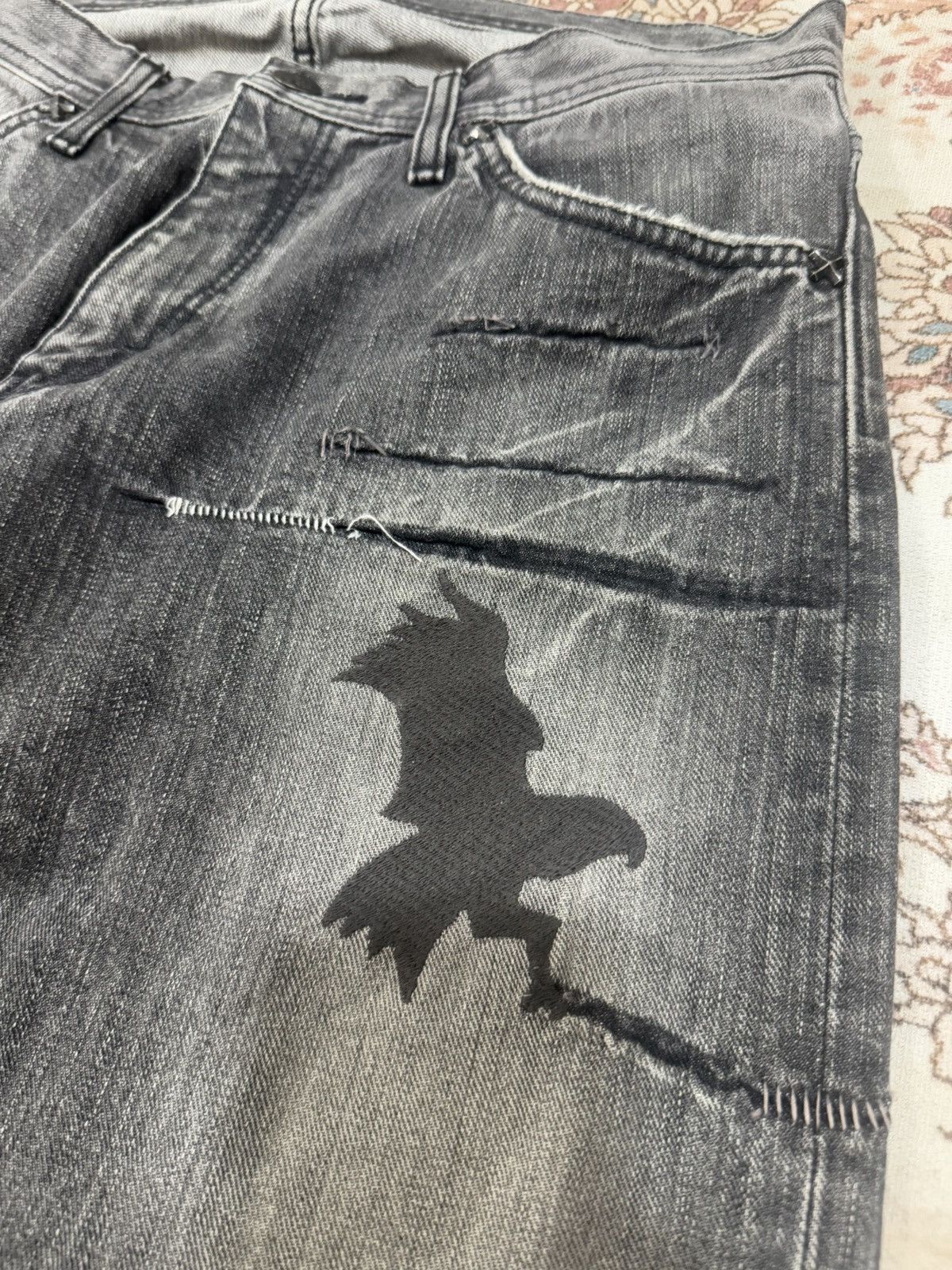 If Six Was Nine × Lee × Vintage Vintage Lee Riders Rare Design Flare Jeans Size US 32 / EU 48 - 5 Thumbnail