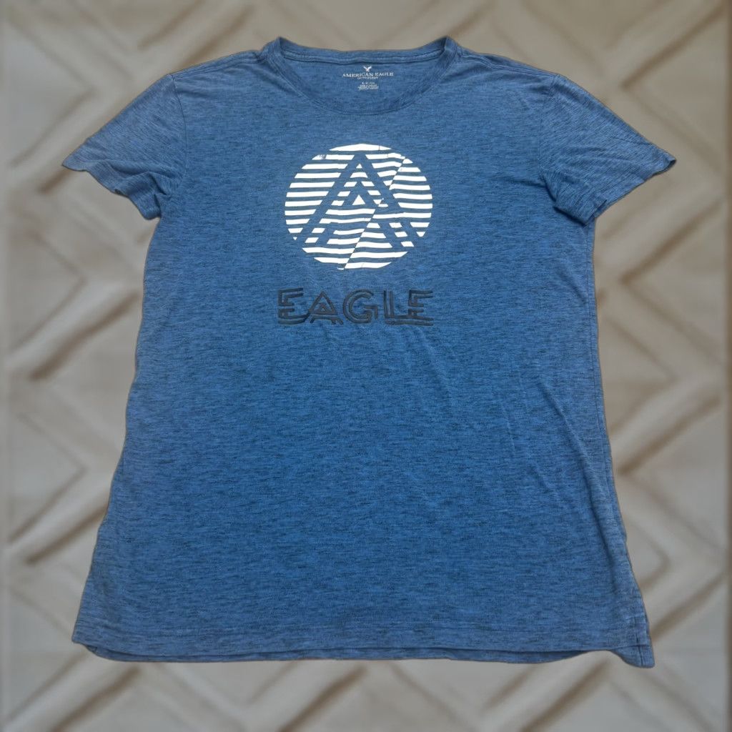 American Eagle Outfitters American Eagle Outfitters Graphic T-Shirt Mens Small Blue Crew Short Sleeve Tee Size US S / EU 44-46 / 1 - 1 Thumbnail
