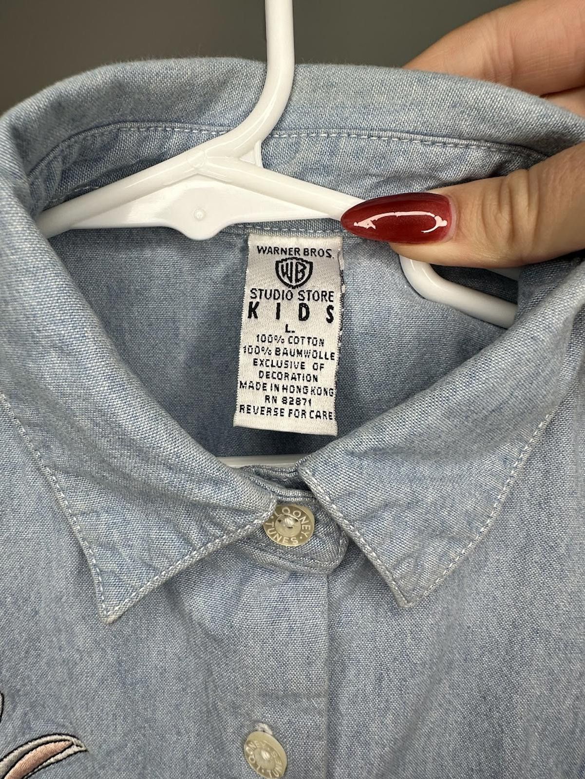Warner Bros Warner Bros. Kids Denim Button Down - Sz. L Size US L / EU 52-54 / 3 - 4 Thumbnail