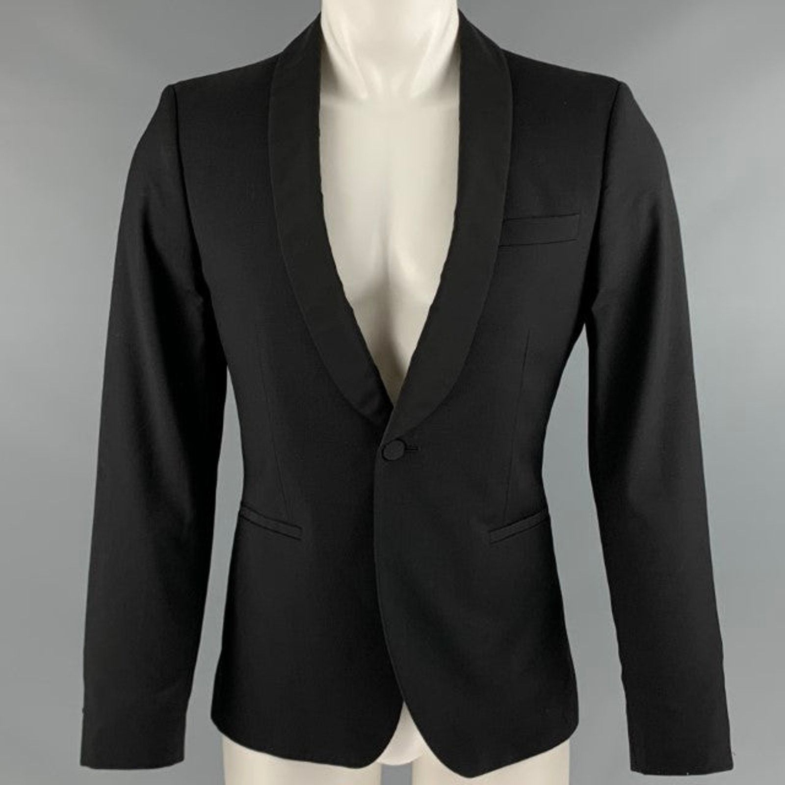 Lindberg J. LINDEBERG Size 38 Black Wool Shawl Collar Coat Size US S / EU 44-46 / 1 - 1 Thumbnail