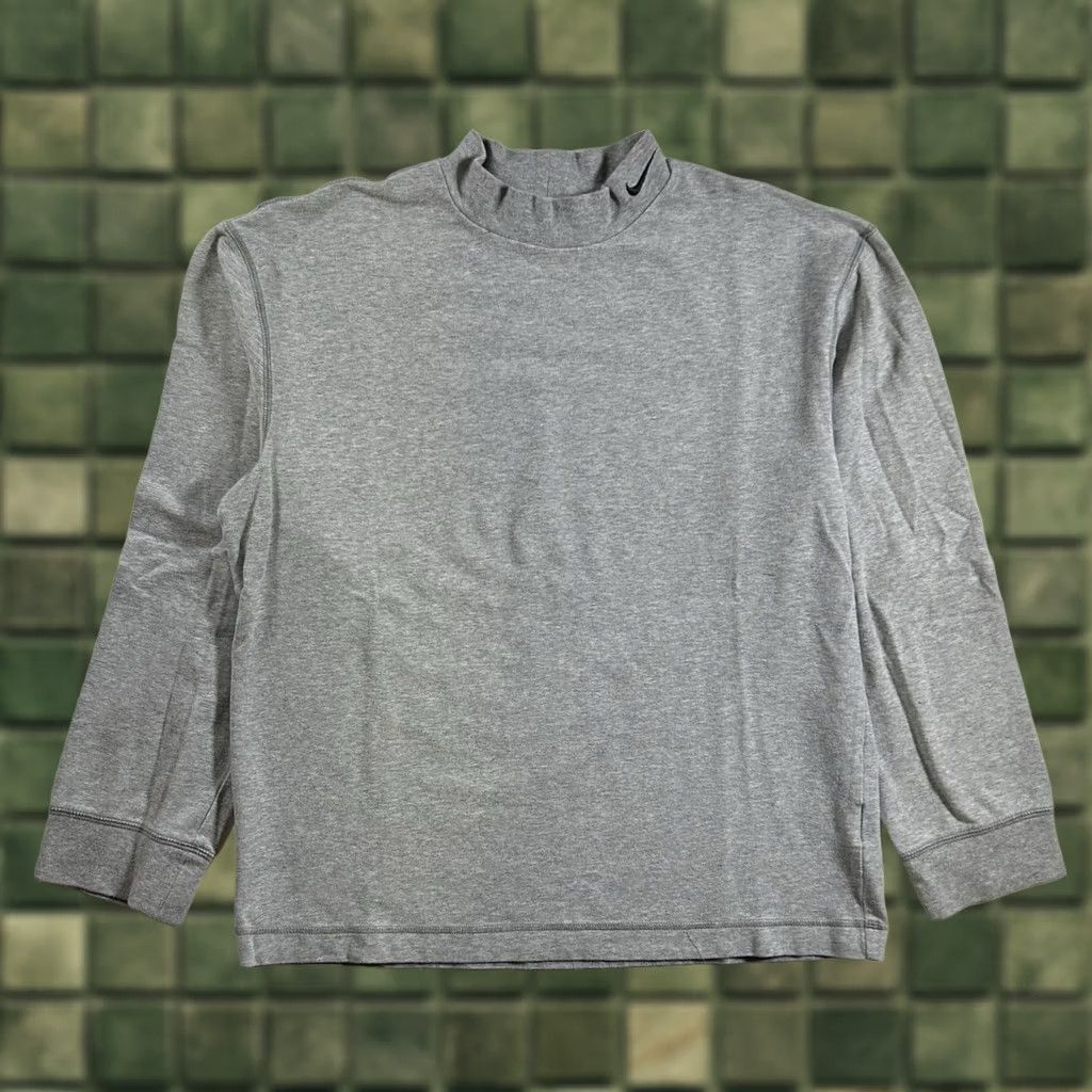 Nike VINTAGE 00s Nike Swoosh Embroidered Mock Neck Long Sleeve Shirt Small Blue Size US S / EU 44-46 / 1 - 1 Thumbnail