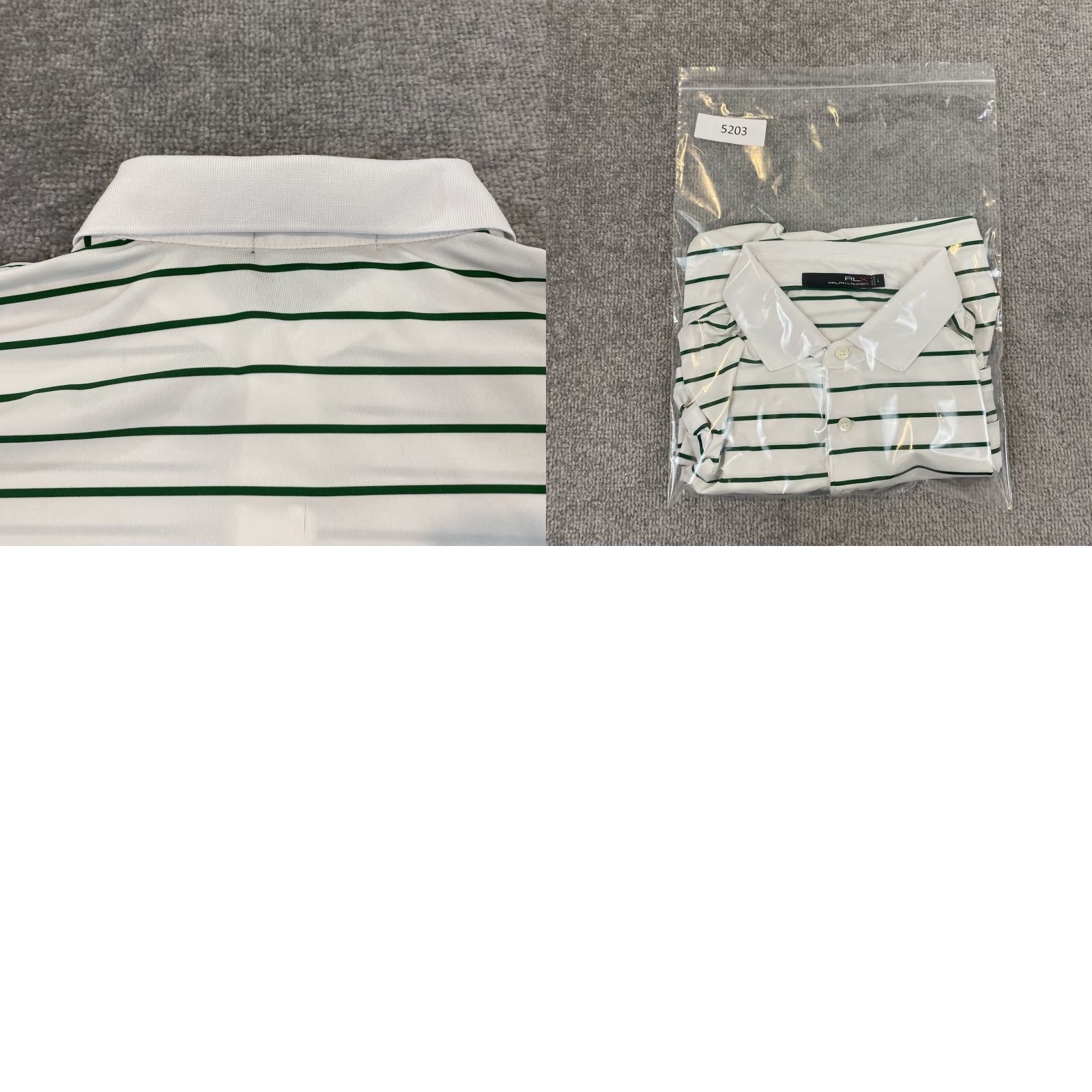RLX Ralph Lauren RLX Ralph Lauren Performance Polo Shirt Mens Large White Green Golf Striped Size US L / EU 52-54 / 3 - 9 Thumbnail