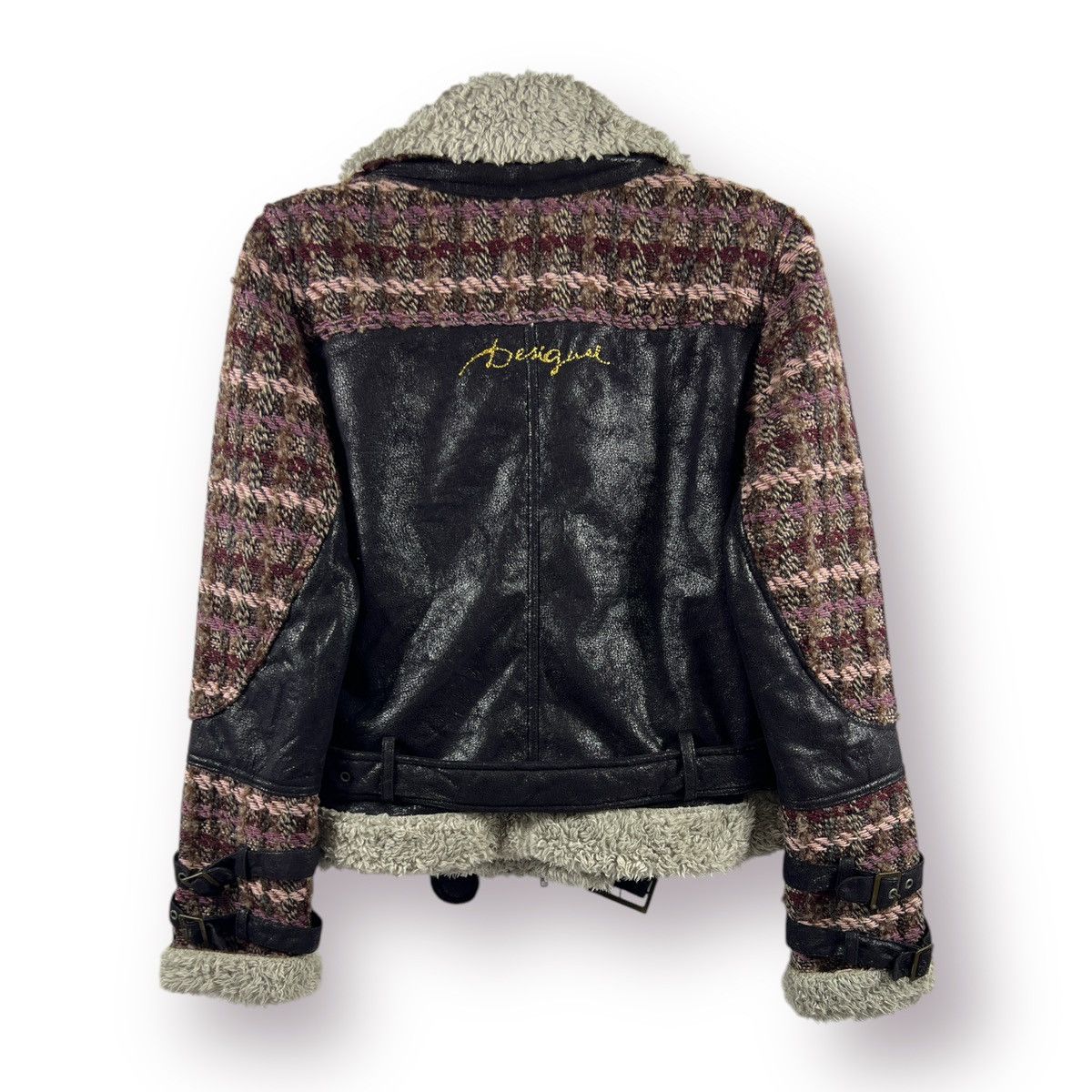 Desigual 🔥 CROPED 🔥 B-3 style Tweed Heavy Jacket Size S / US 4 / IT 40 - 11 Thumbnail
