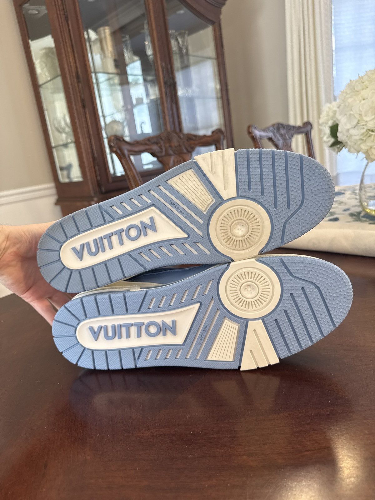 Louis Vuitton Louis Vuitton LV Trainer #54 Light Blue White Size LV 12 Size US 12 / EU 45 - 5 Thumbnail